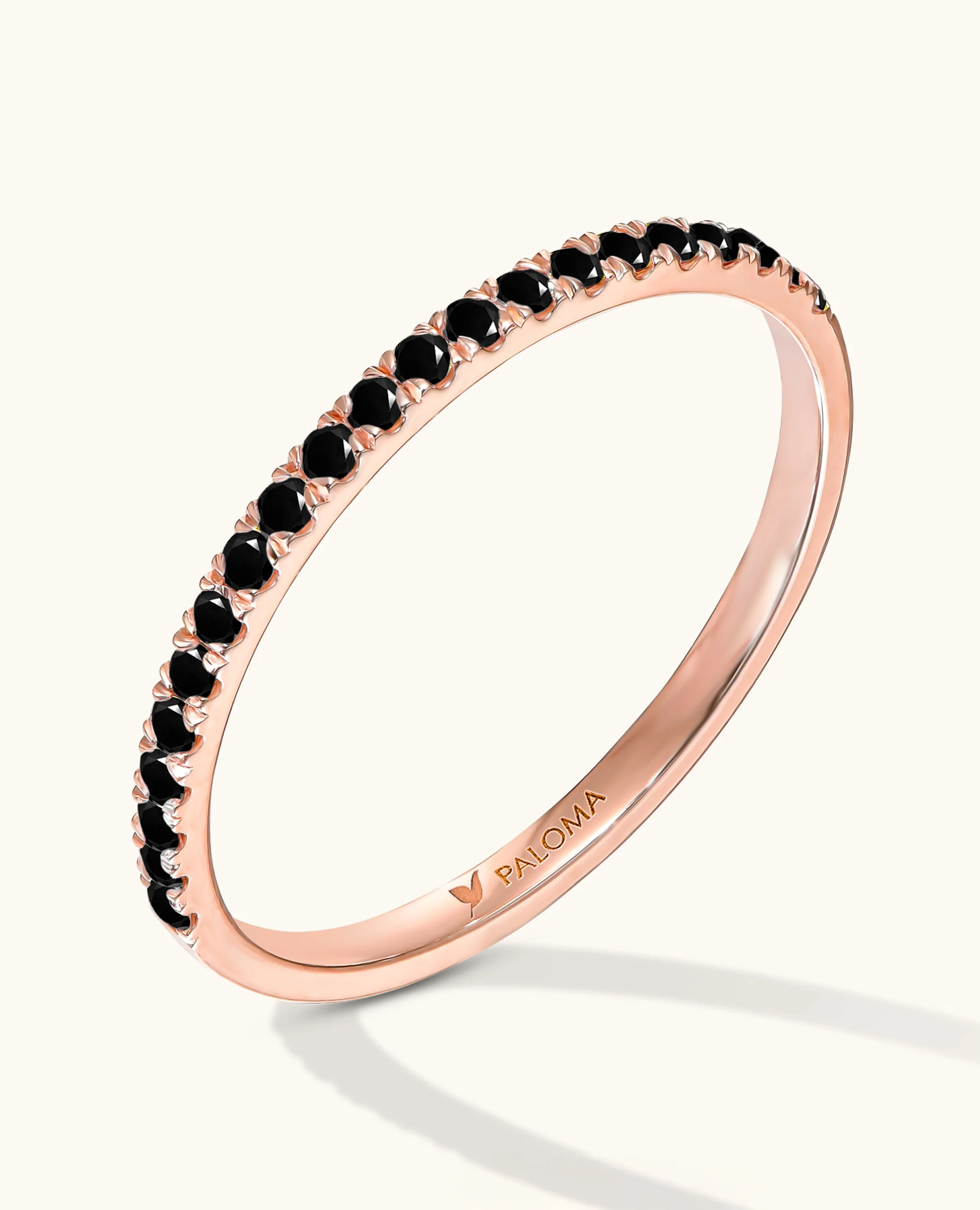 1.5mm Black Diamond Half Eternity Ring - Image 3