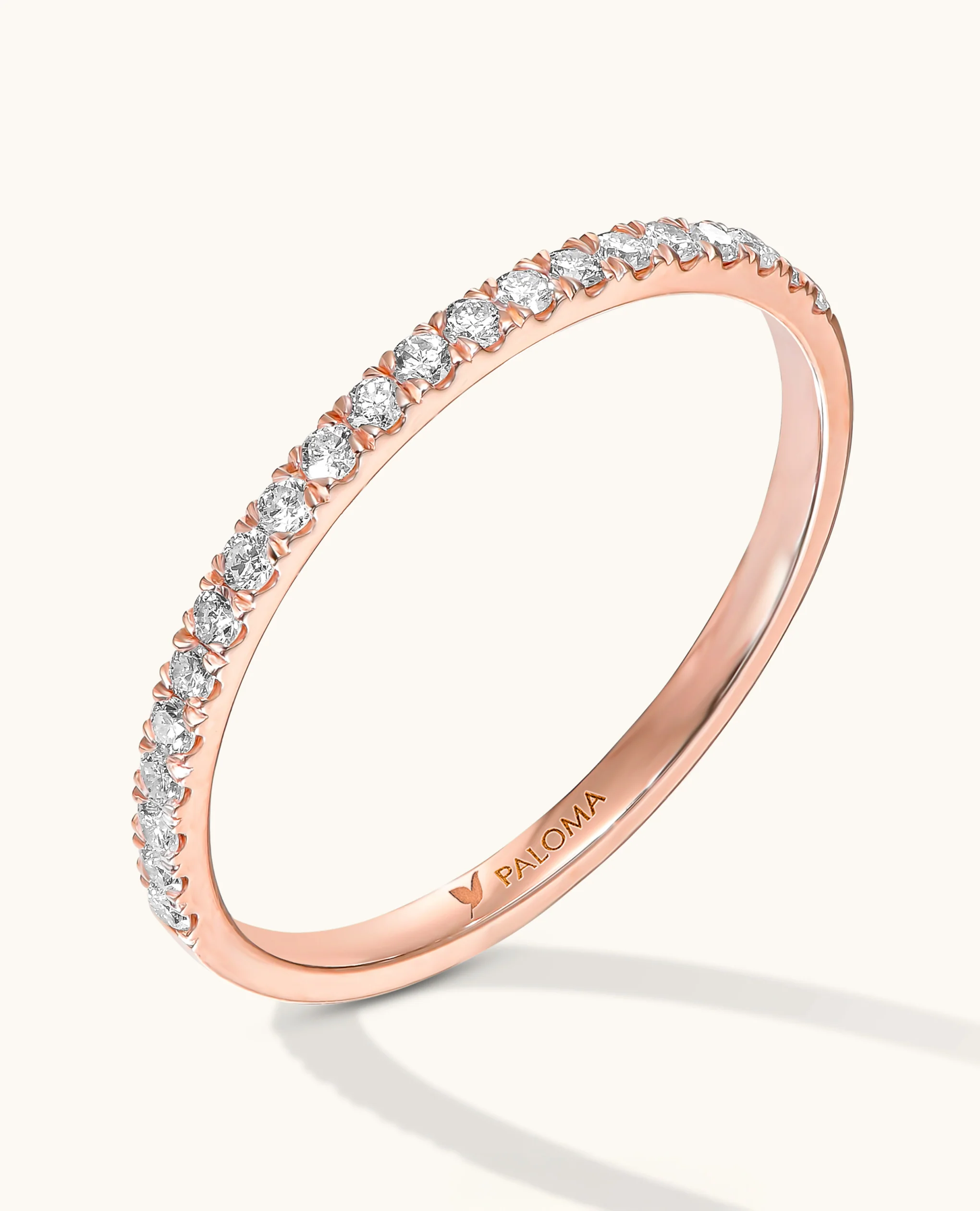 1.5mm White Diamond Half Eternity Ring - Image 3