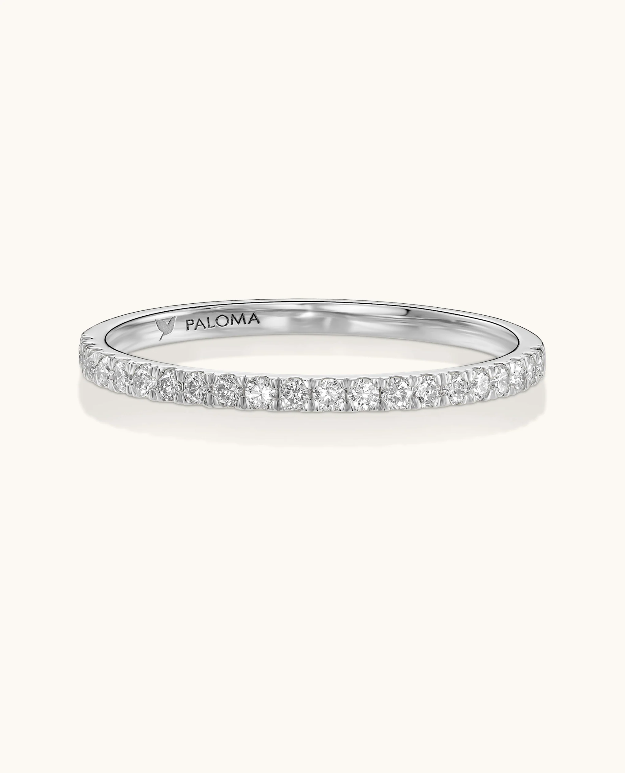 1.5mm White Diamond Half Eternity Ring - Image 7
