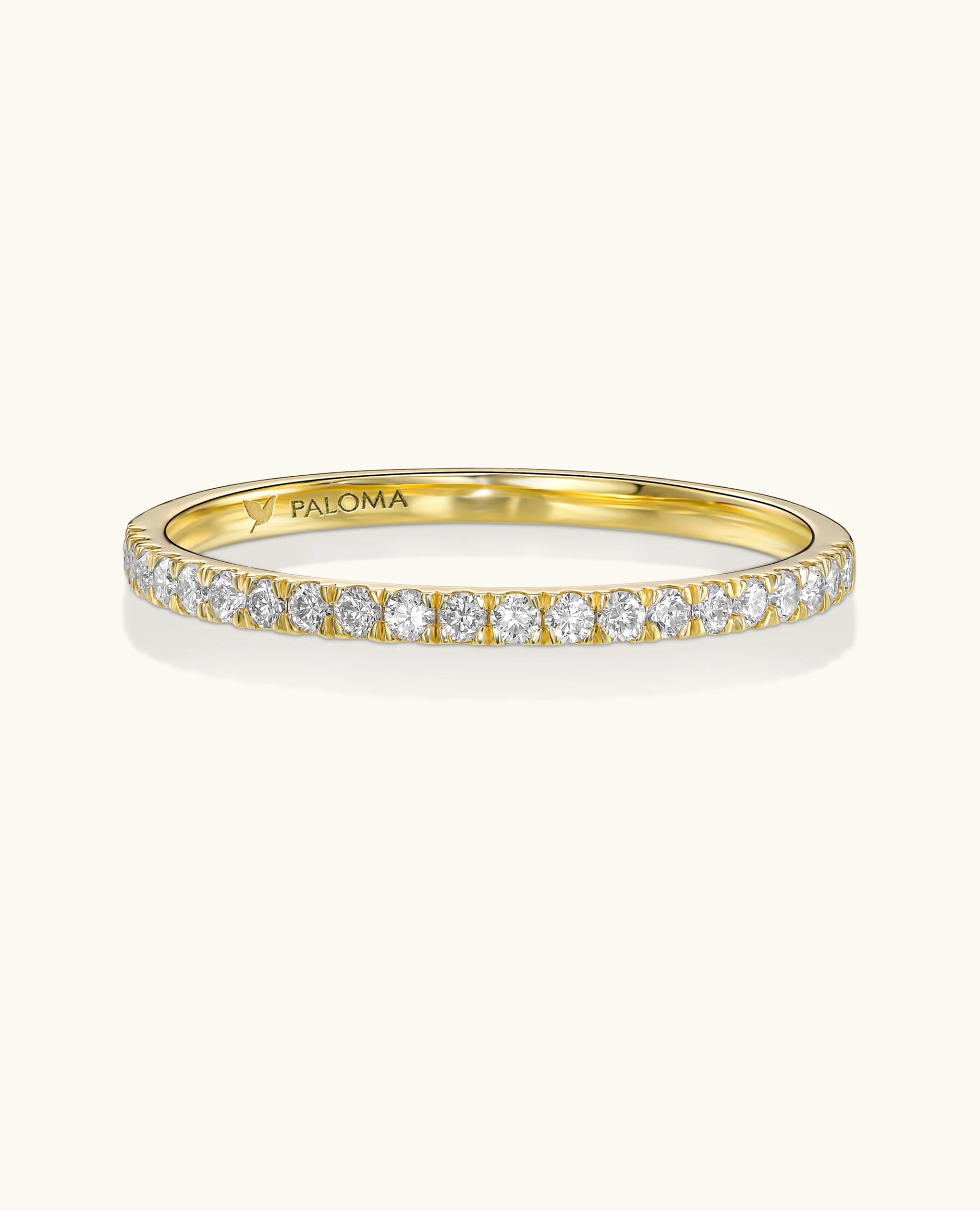 1.5mm White Diamond Half Eternity Ring - Image 8