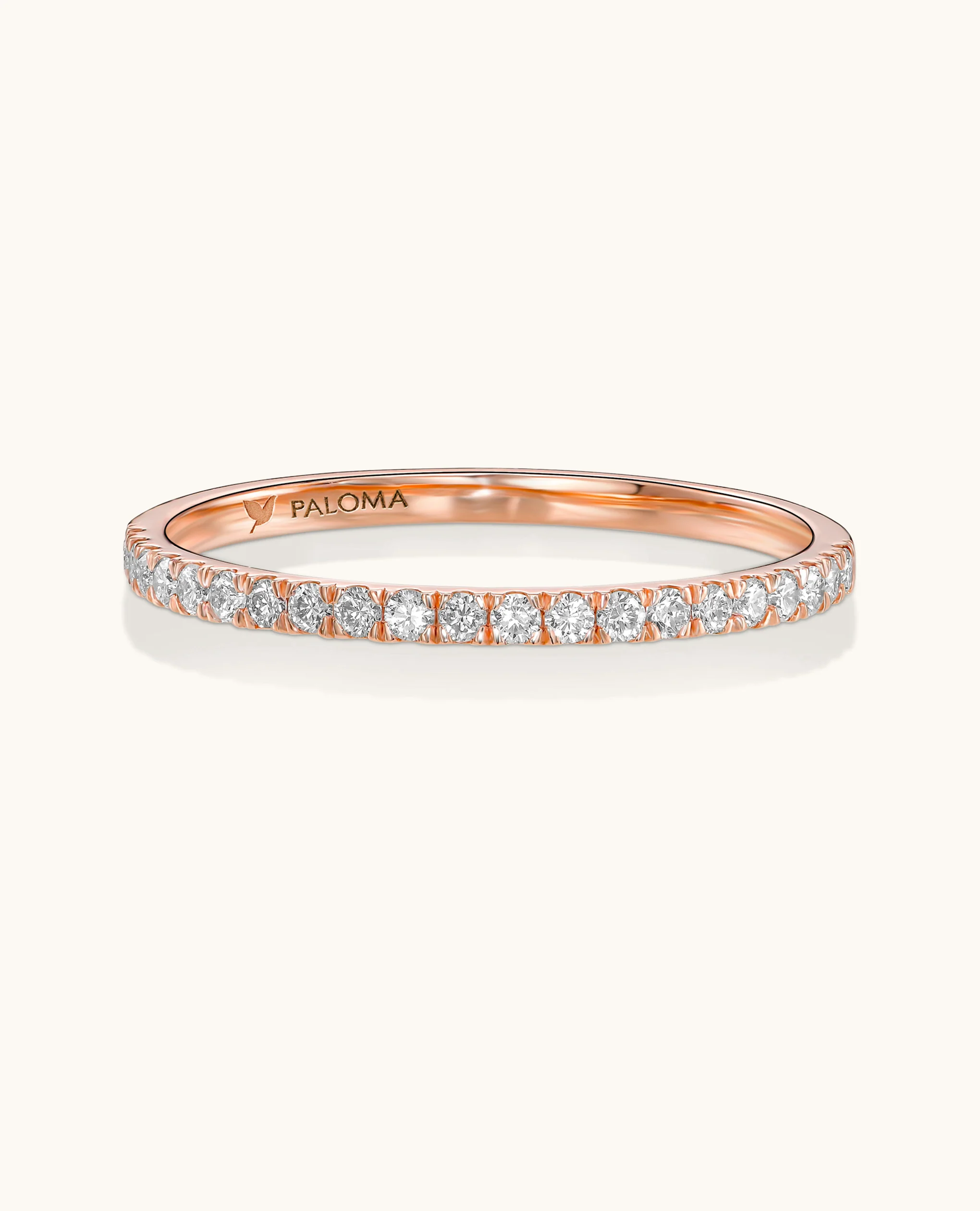 1.5mm White Diamond Half Eternity Ring - Image 9