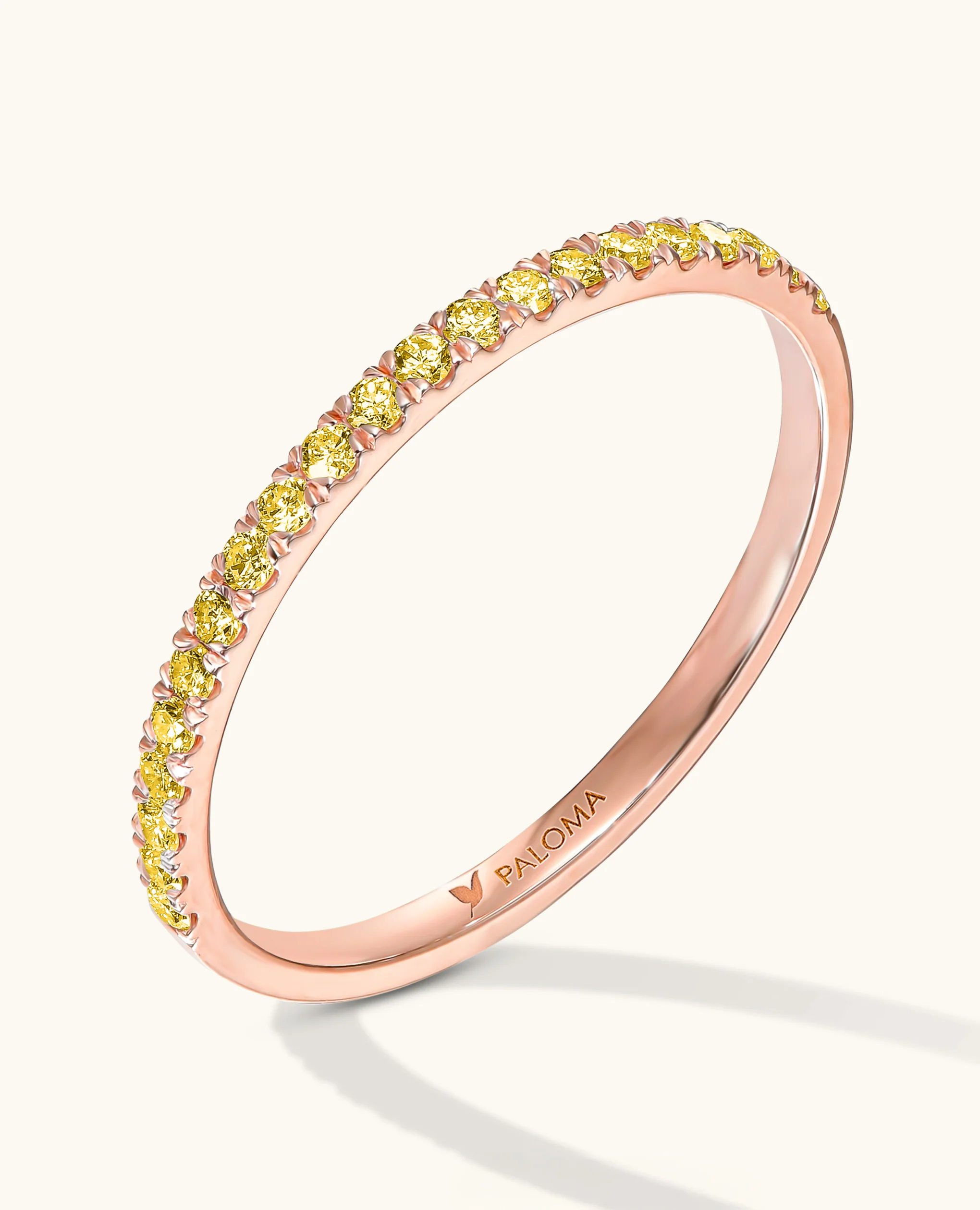 1.5mm Yellow Diamond Half Eternity Ring - Image 3