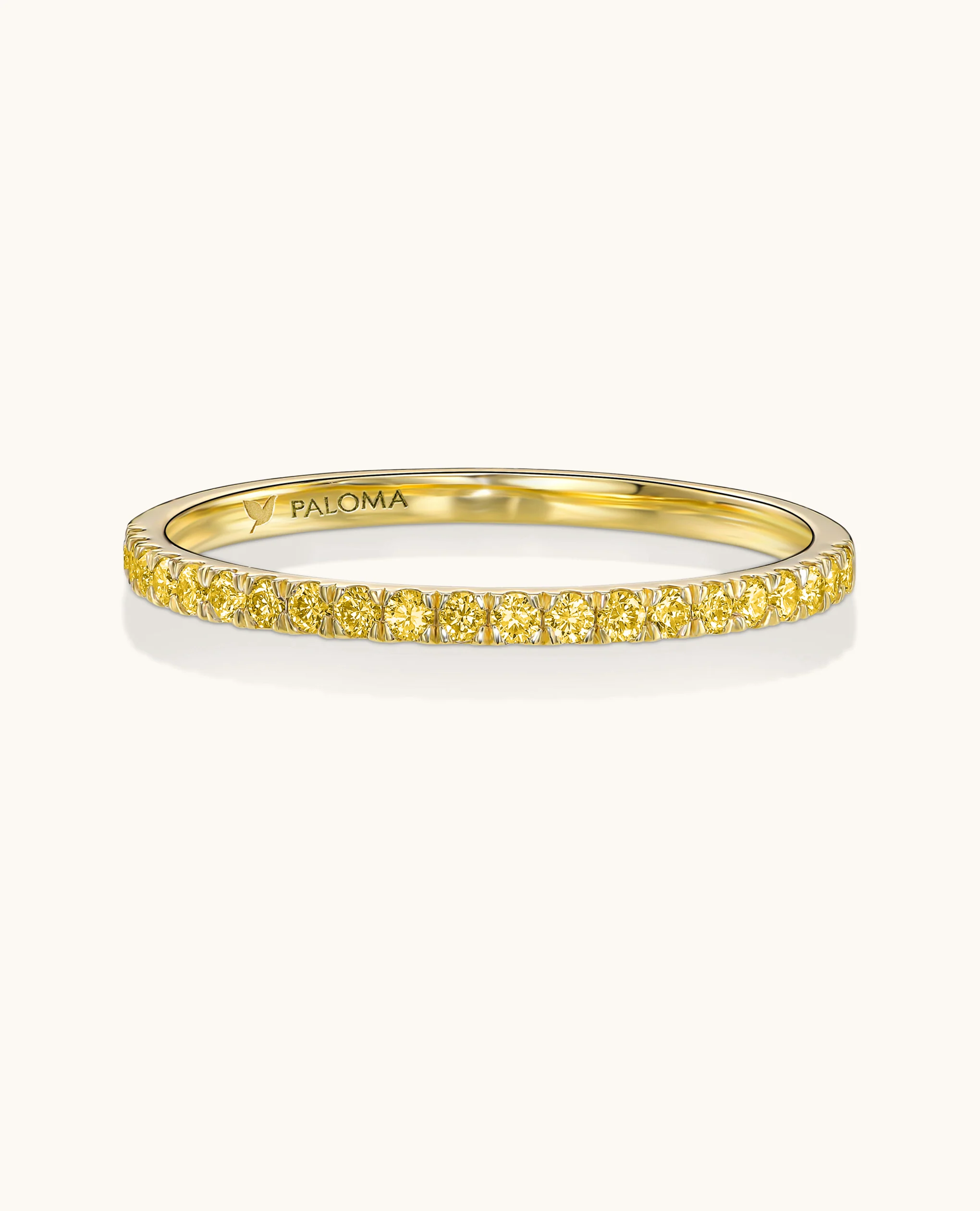 1.5mm Yellow Diamond Half Eternity Ring - Image 7