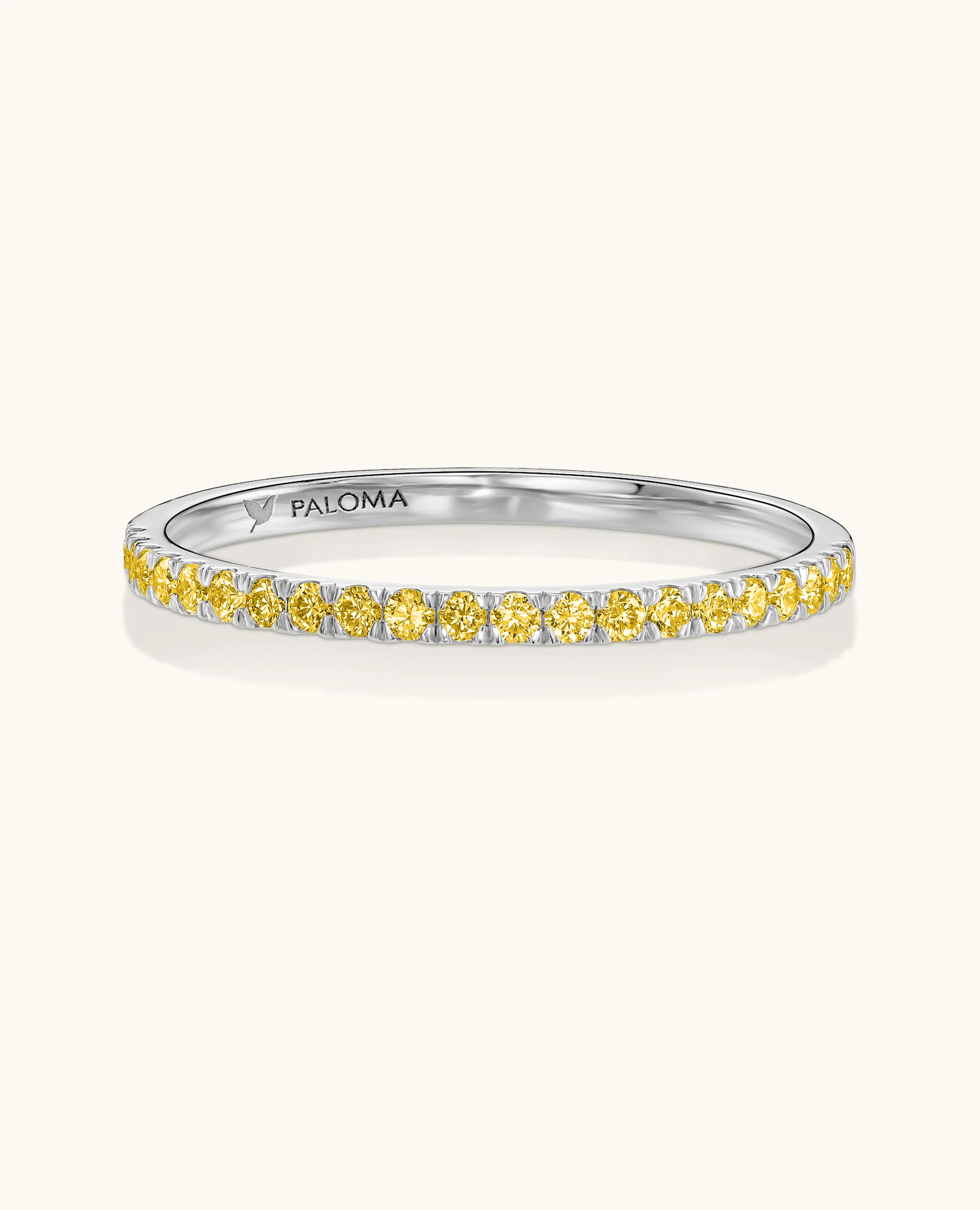 1.5mm Yellow Diamond Half Eternity Ring - Image 8