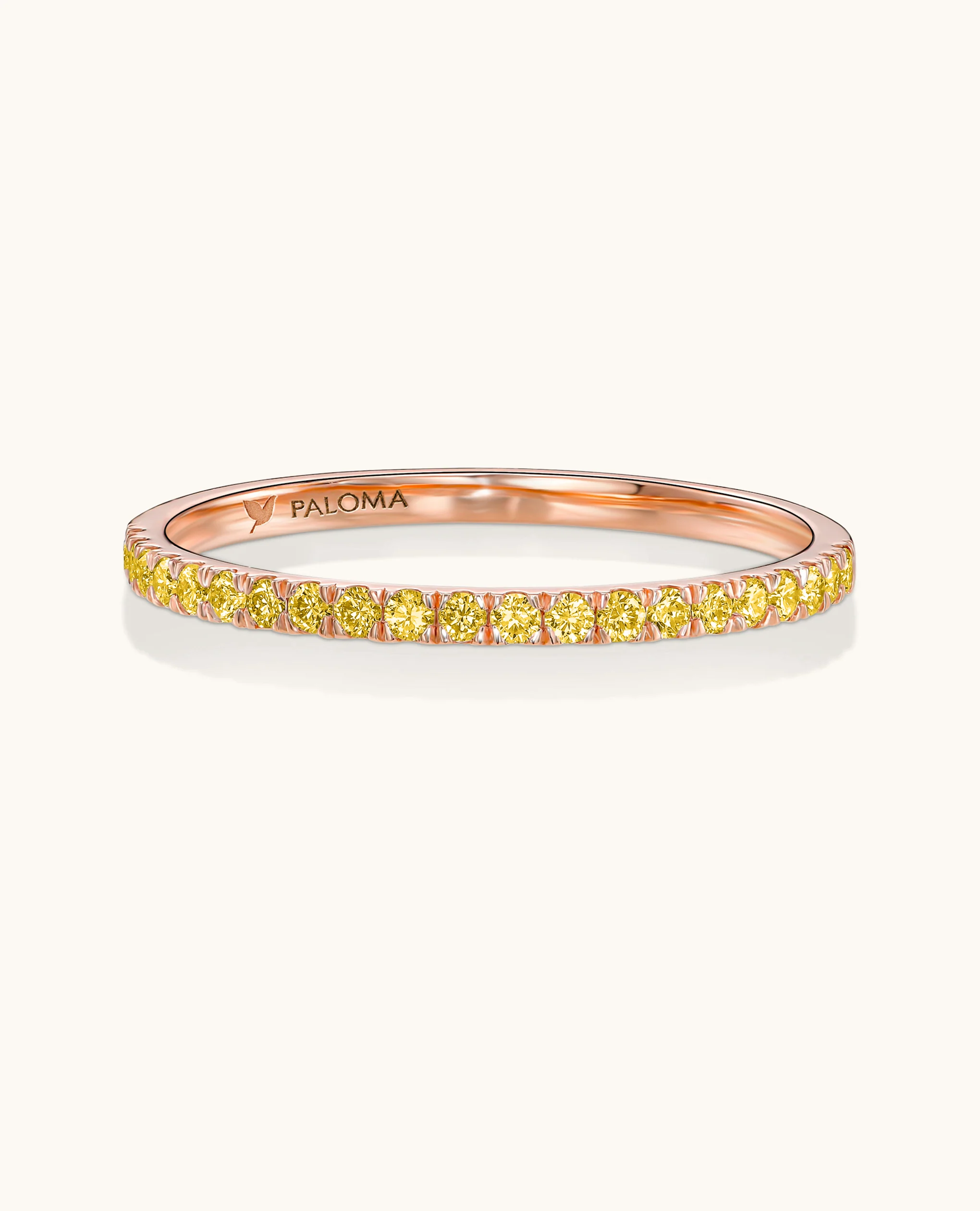 1.5mm Yellow Diamond Half Eternity Ring - Image 9