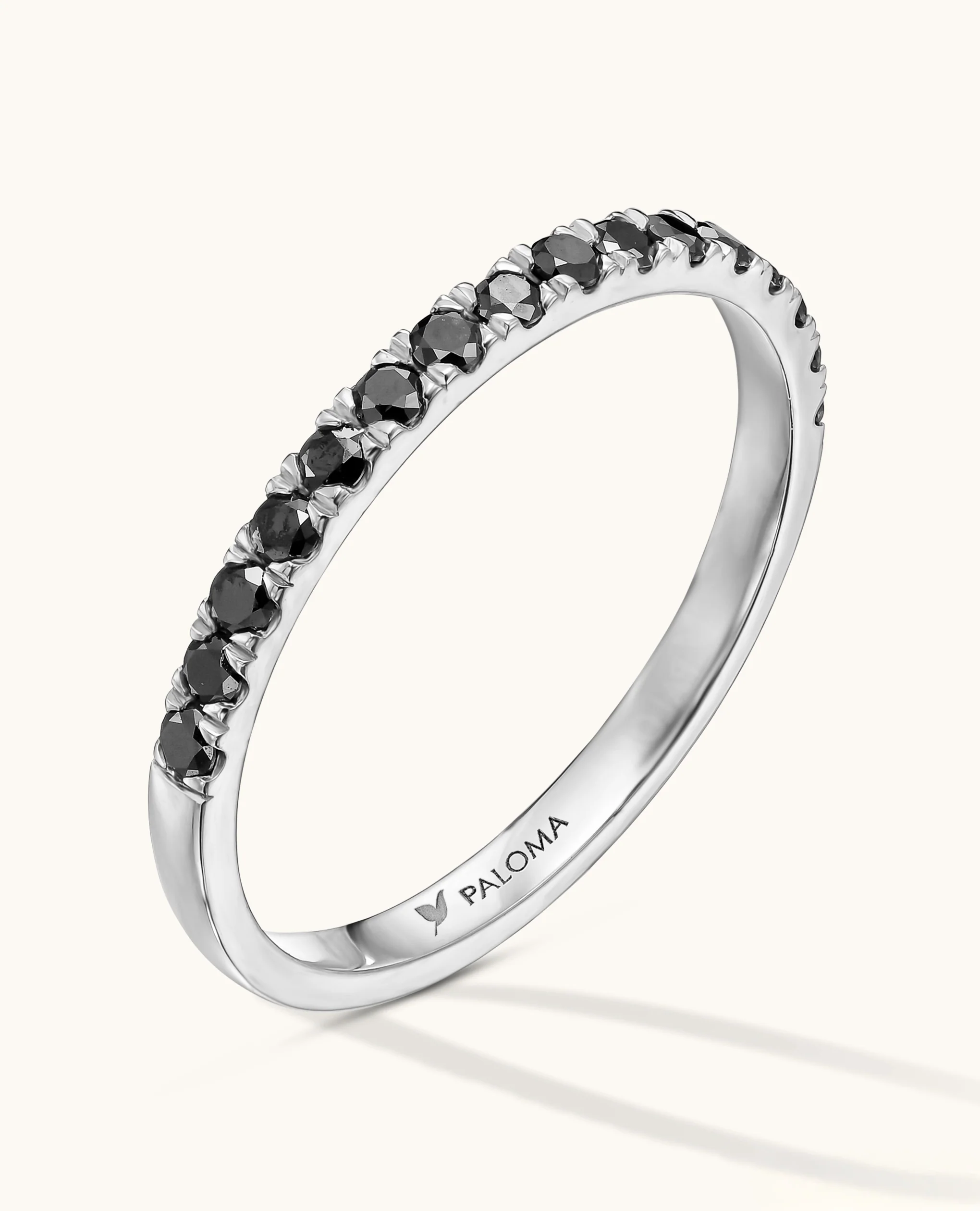 1.8mm Black Diamond Half Eternity Ring - Image 3