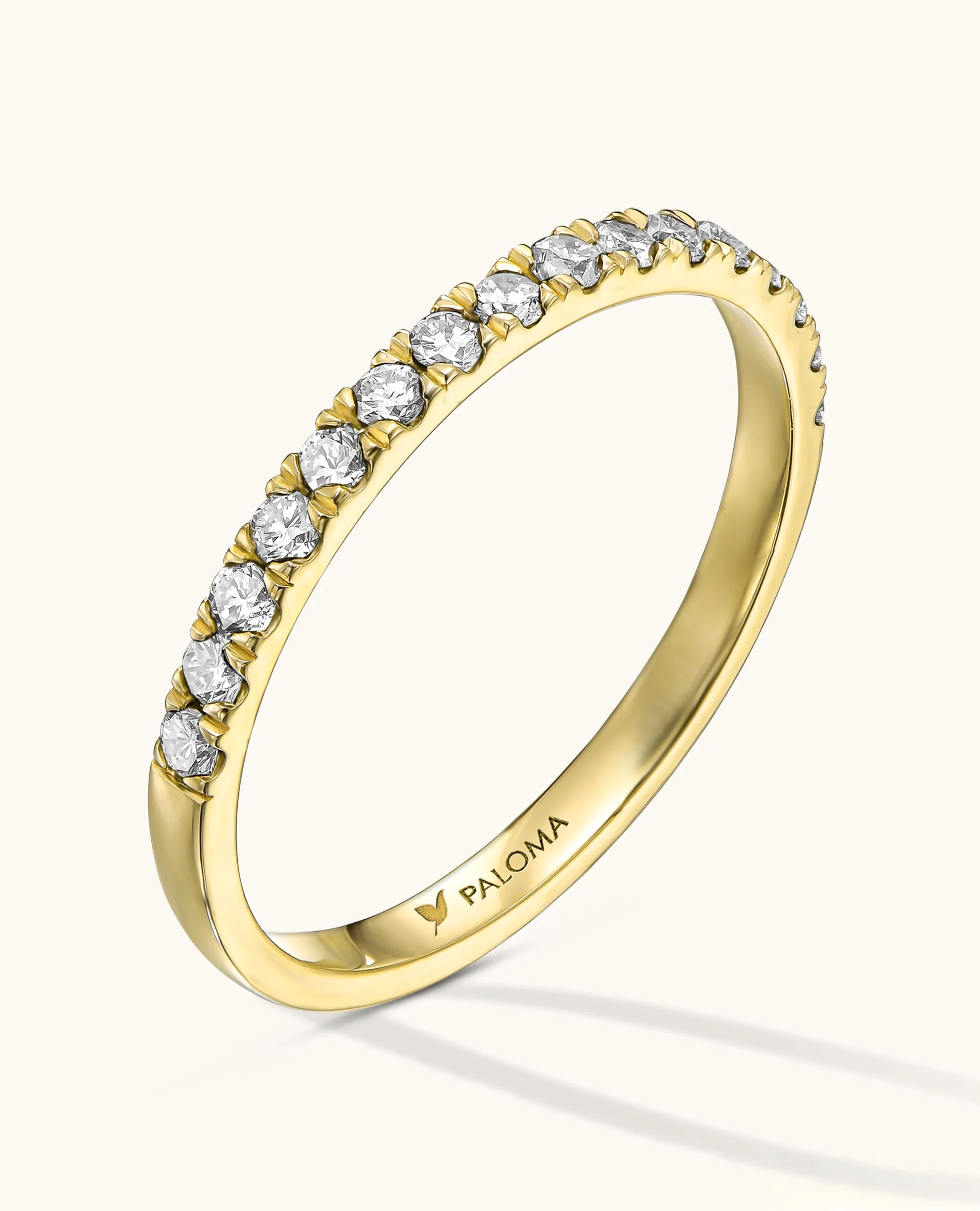 1.8mm White Diamond Half Eternity Ring - Image 3