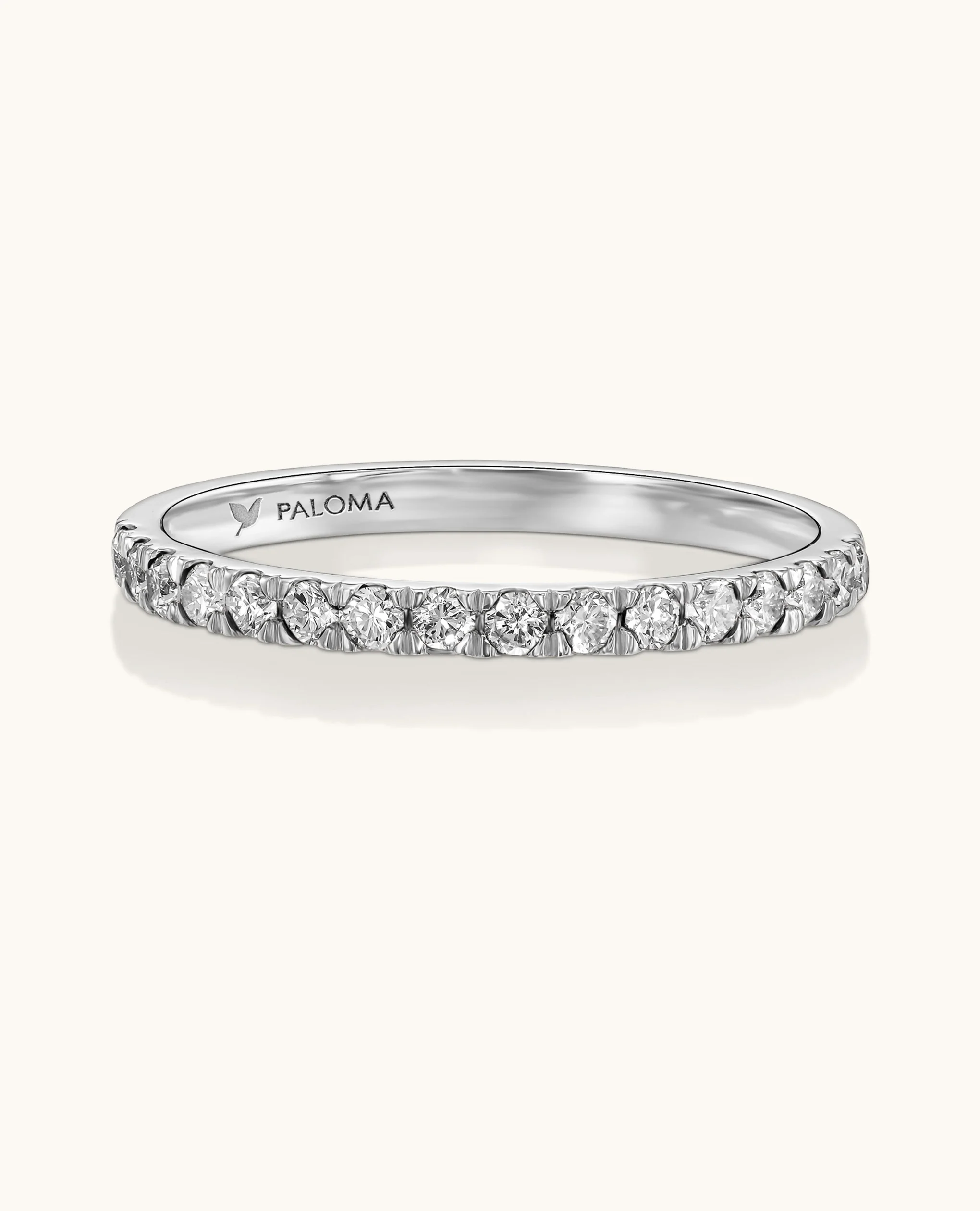 1.8mm White Diamond Half Eternity Ring - Image 7