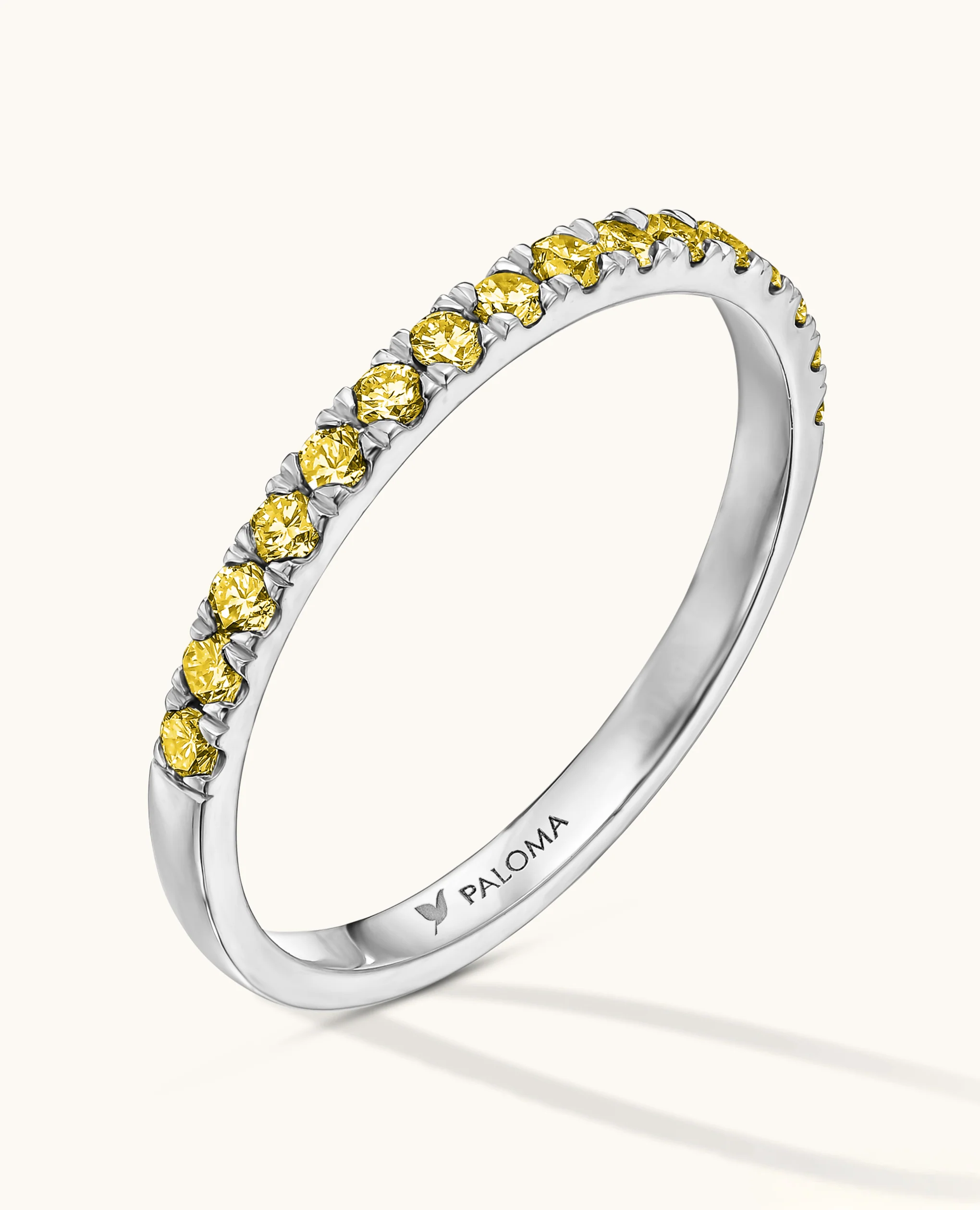 1.8mm Yellow Diamond Half Eternity Ring - Image 3