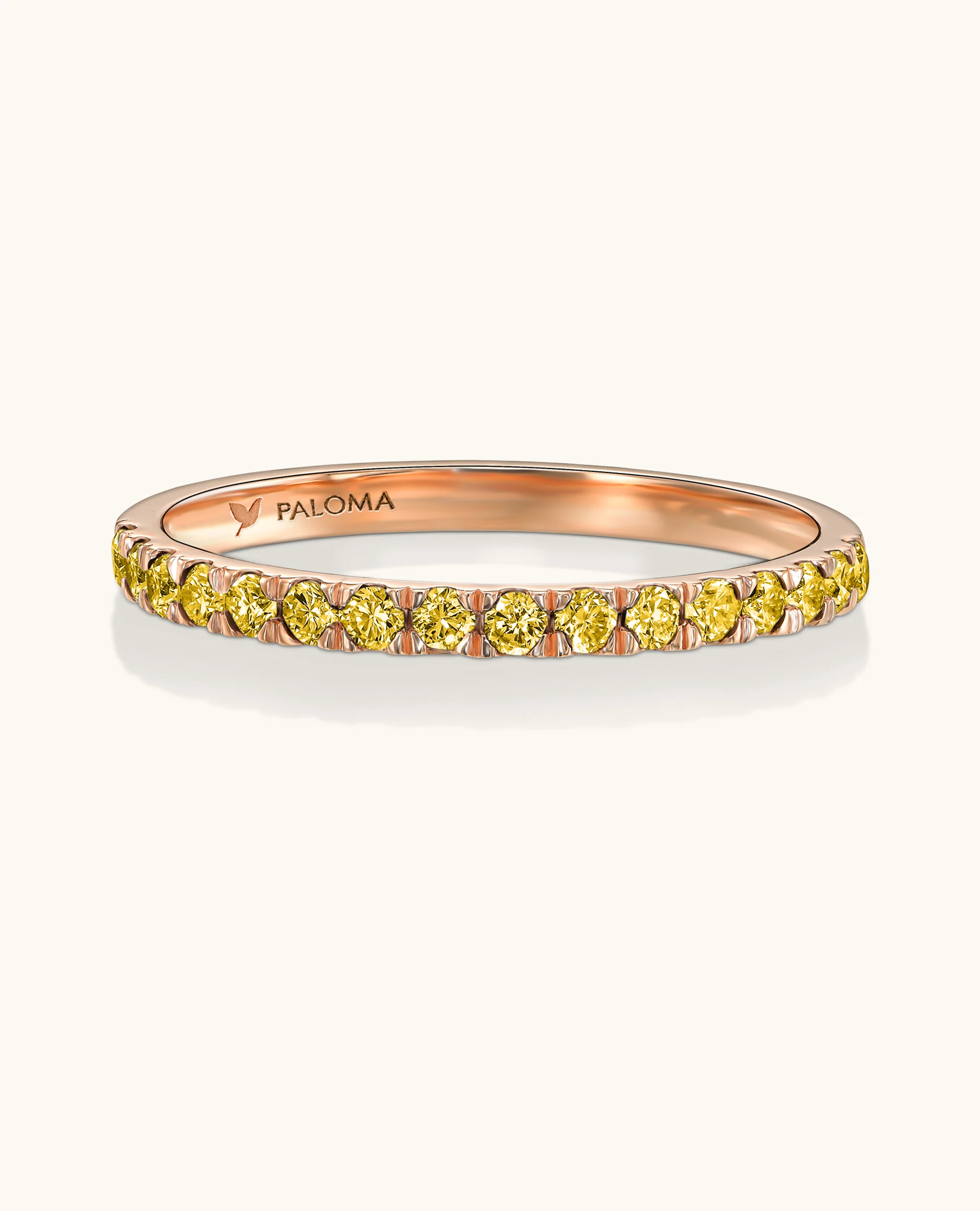 1.8mm Yellow Diamond Half Eternity Ring - Image 5