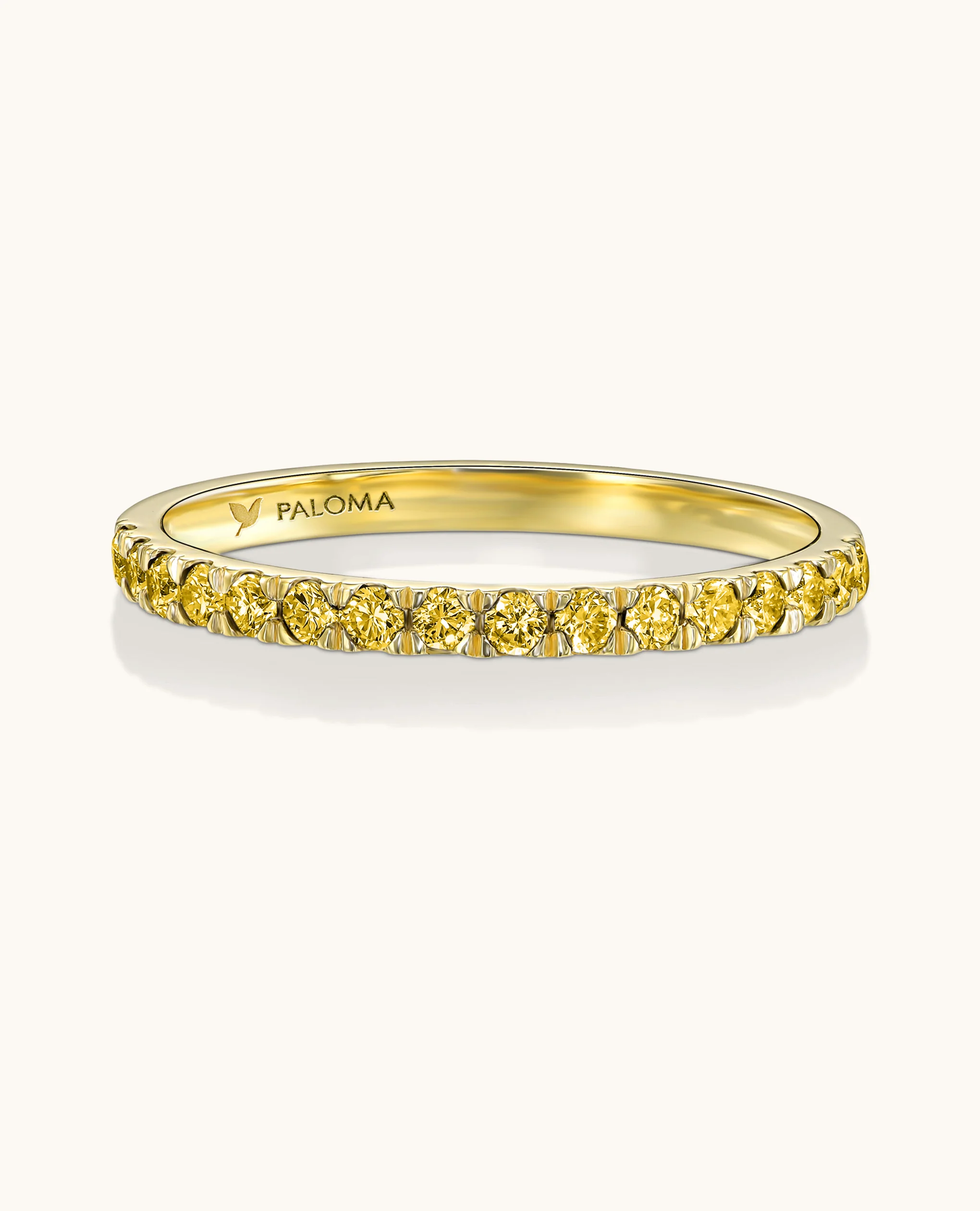 1.8mm Yellow Diamond Half Eternity Ring - Image 6