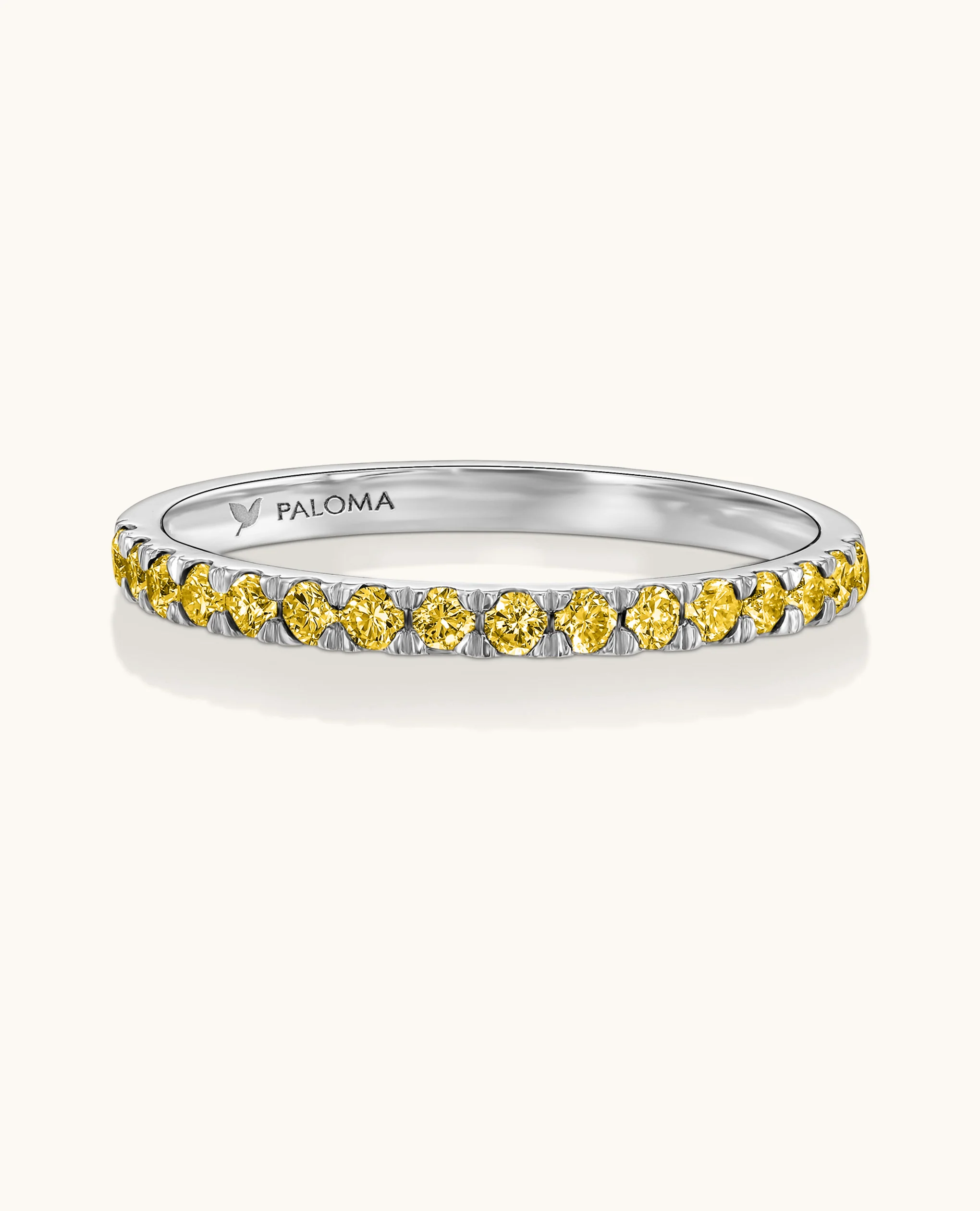 1.8mm Yellow Diamond Half Eternity Ring - Image 7