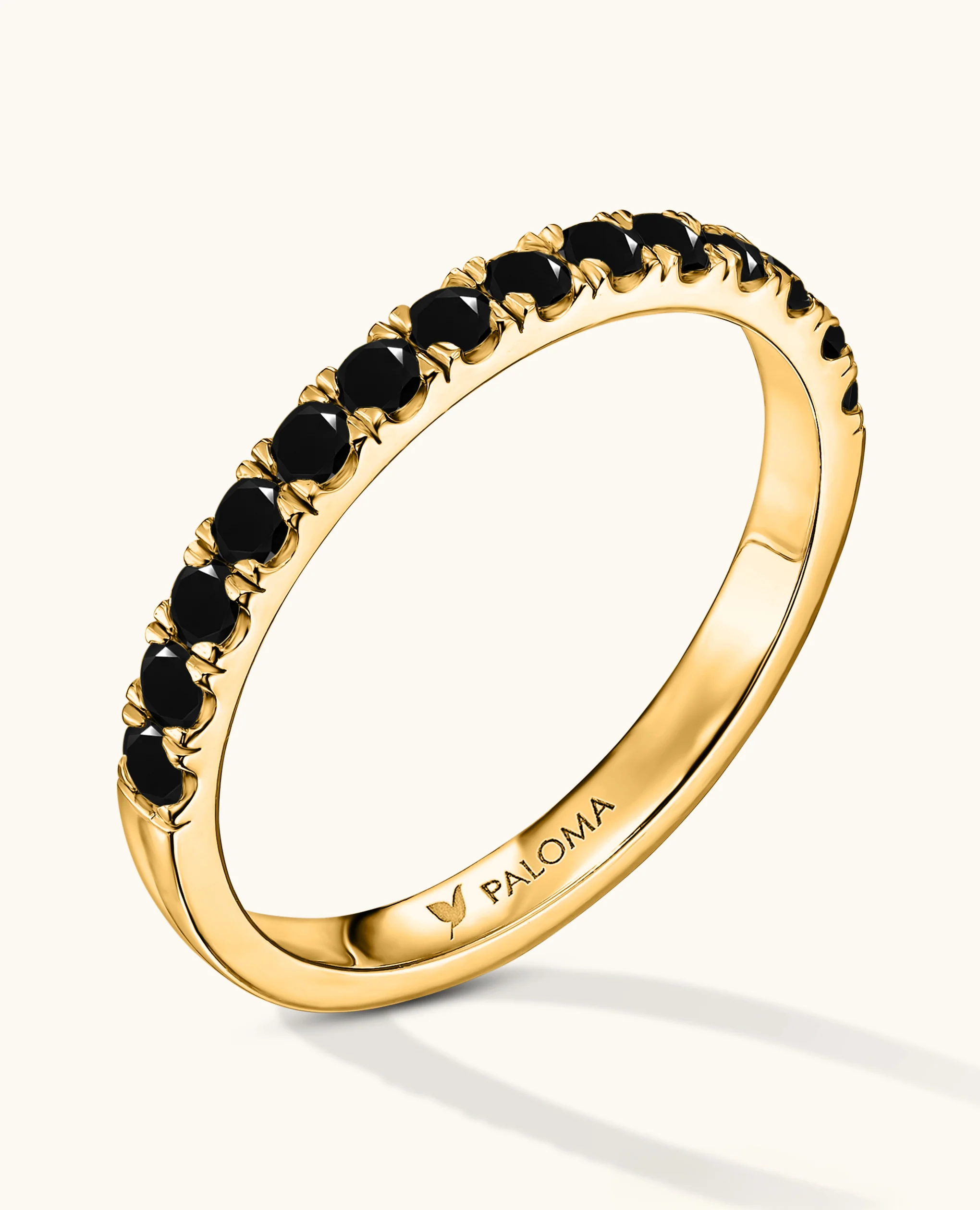2.2mm Black Diamond Half Eternity Ring - Image 3