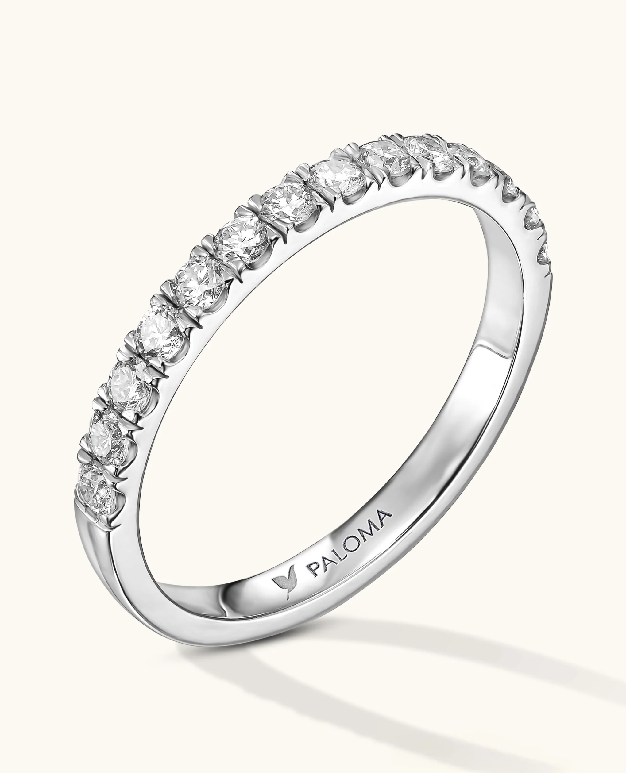 2.2mm White Diamond Half Eternity Ring