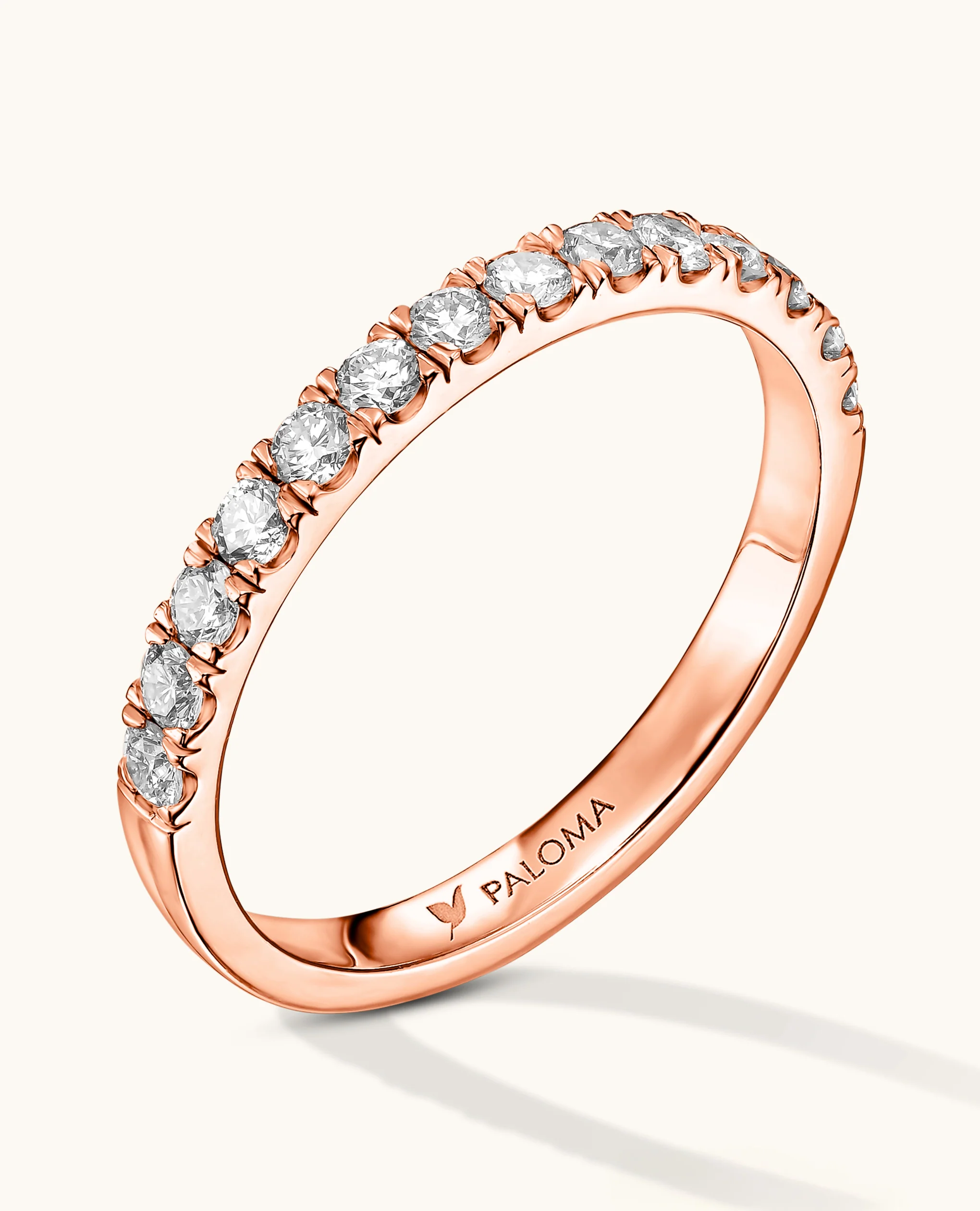 2.2mm White Diamond Half Eternity Ring - Image 3