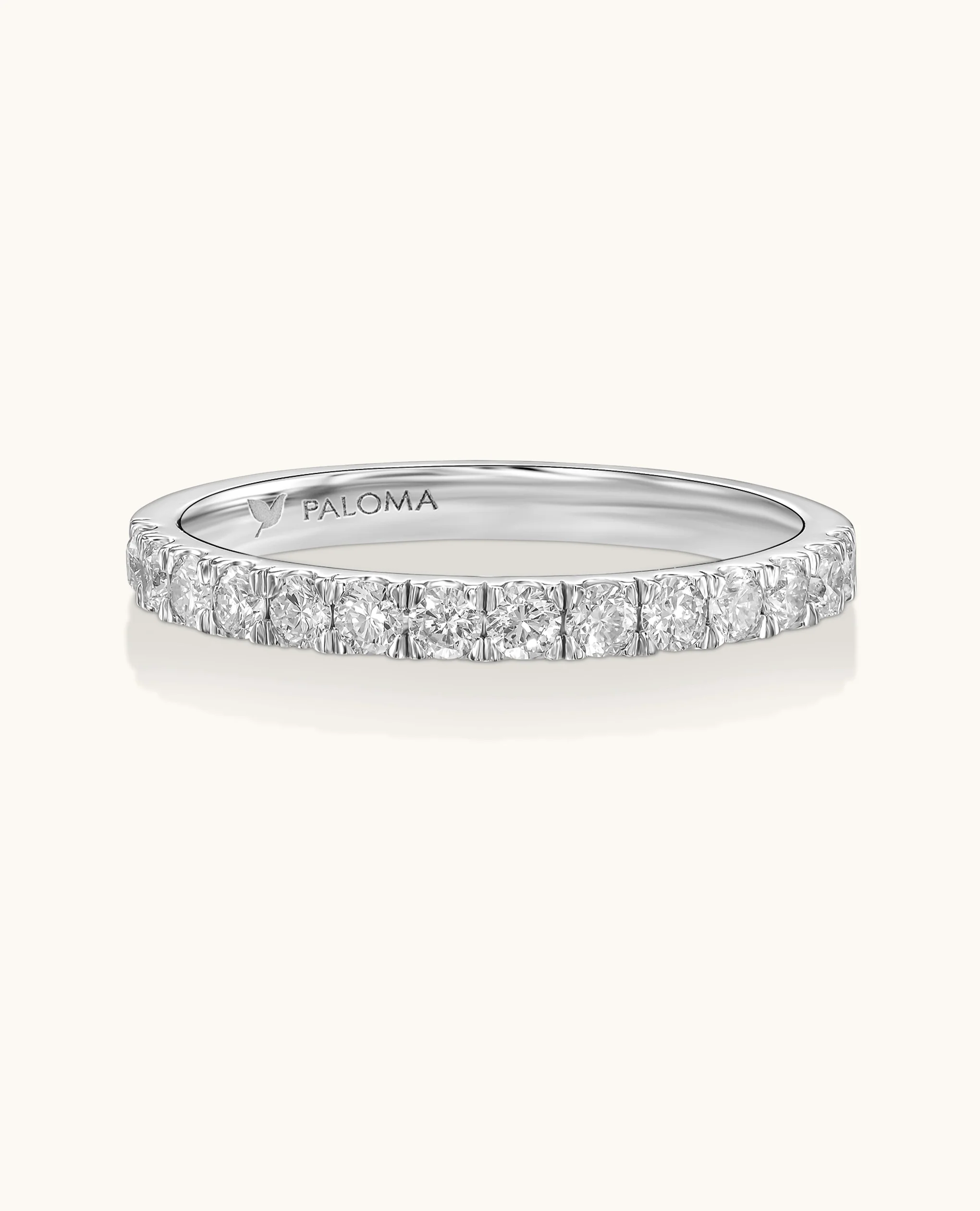 2.2mm White Diamond Half Eternity Ring - Image 6