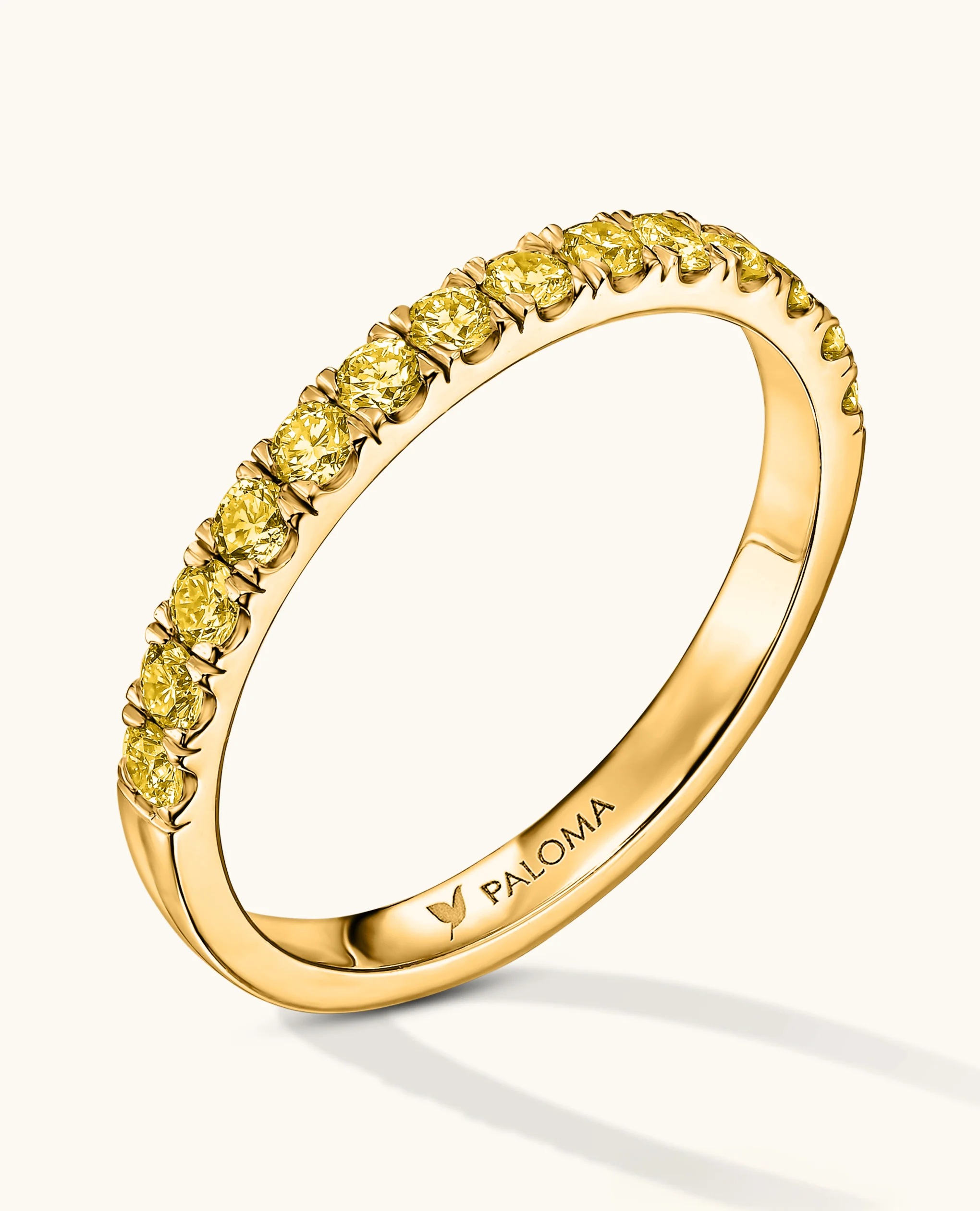 2.2mm Yellow Diamond Half Eternity Ring