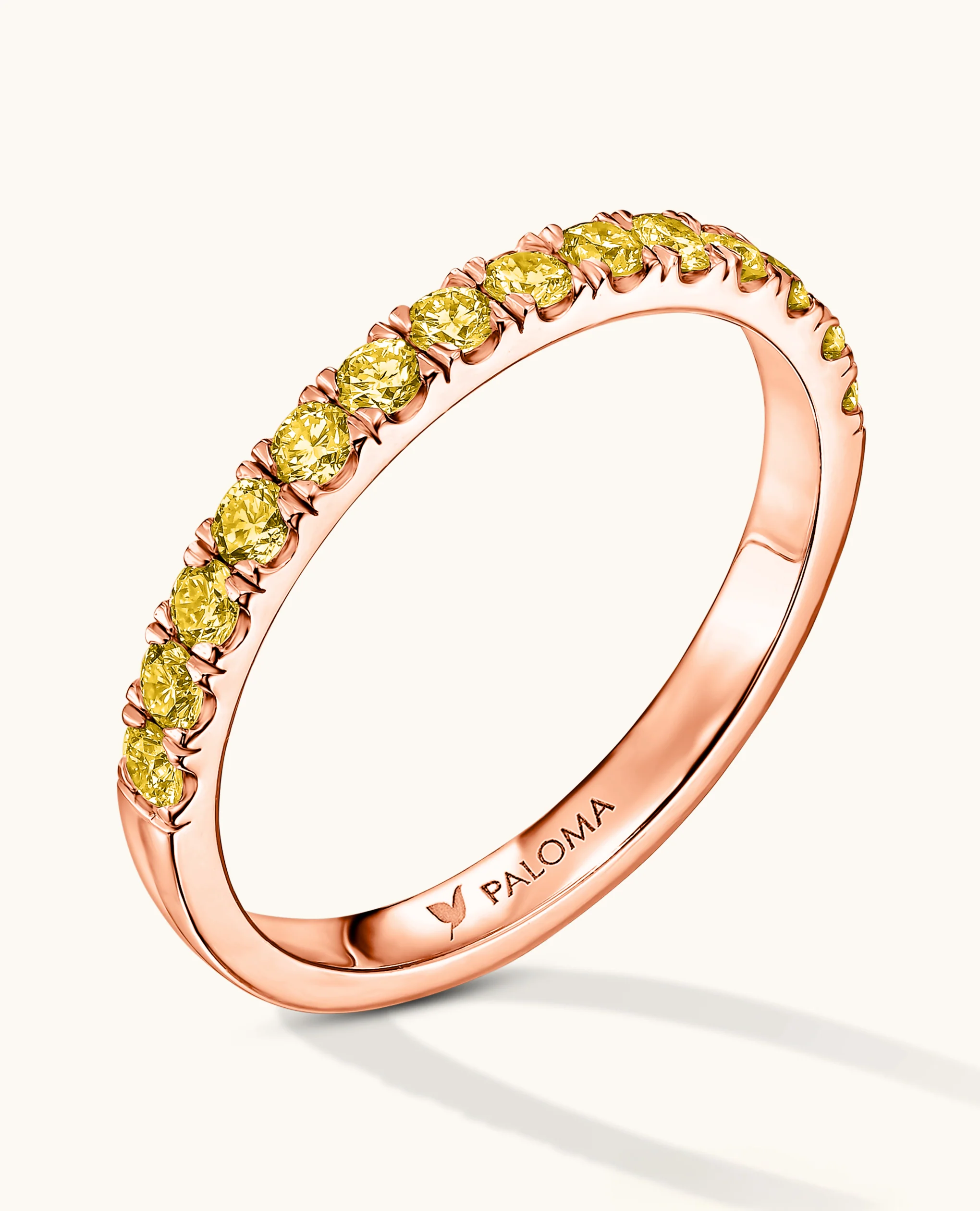 2.2mm Yellow Diamond Half Eternity Ring - Image 3