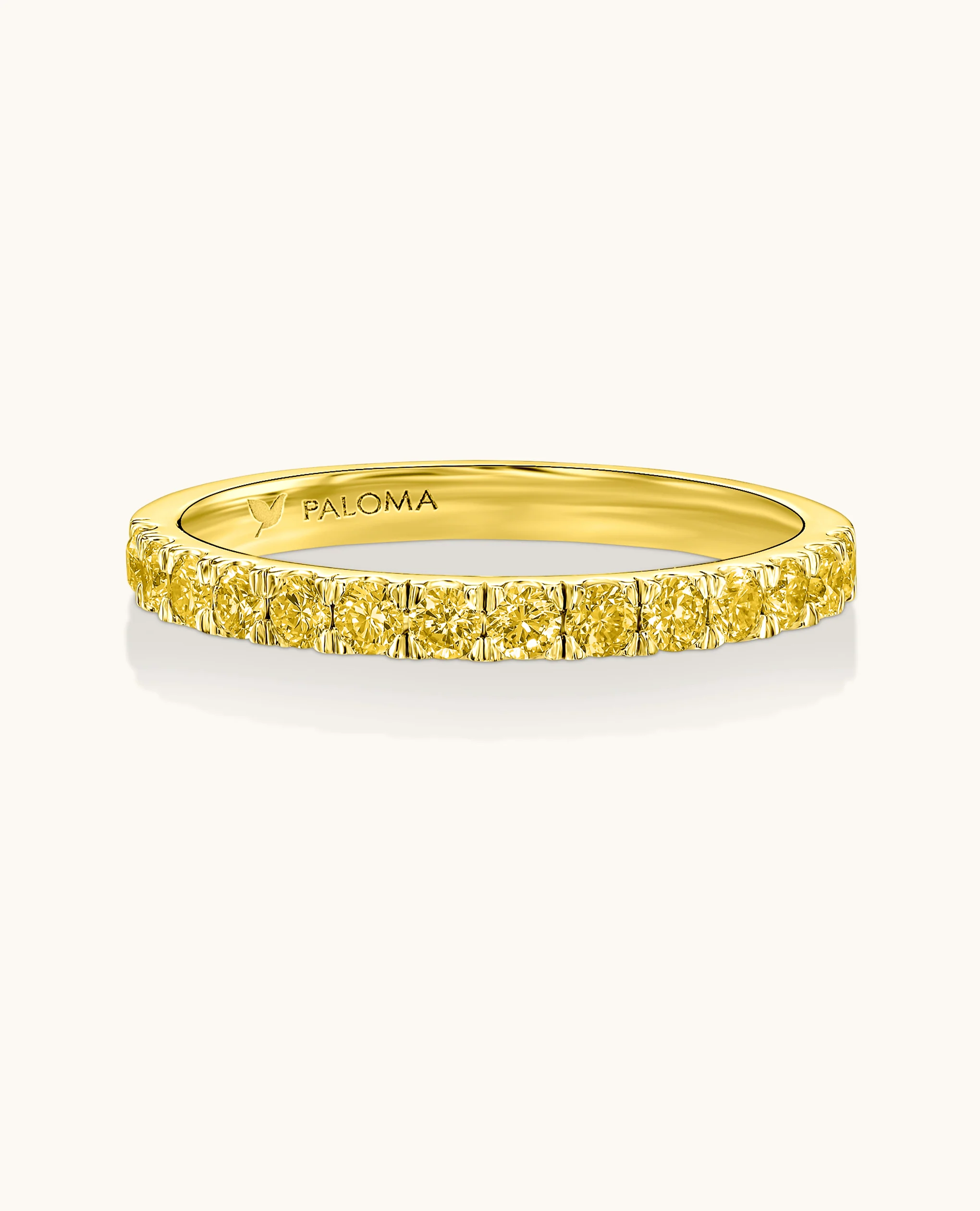 2.2mm Yellow Diamond Half Eternity Ring - Image 5