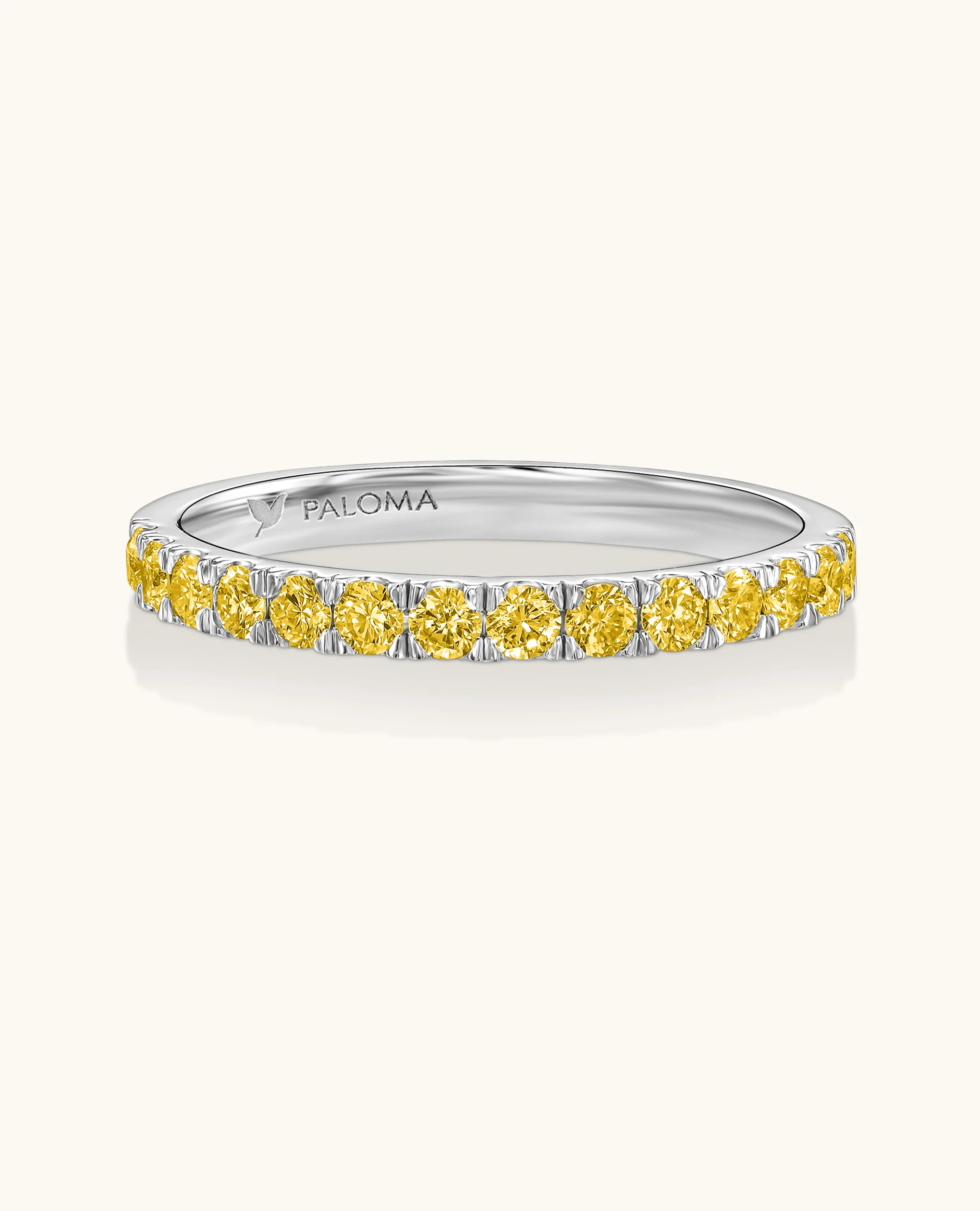 2.2mm Yellow Diamond Half Eternity Ring - Image 6