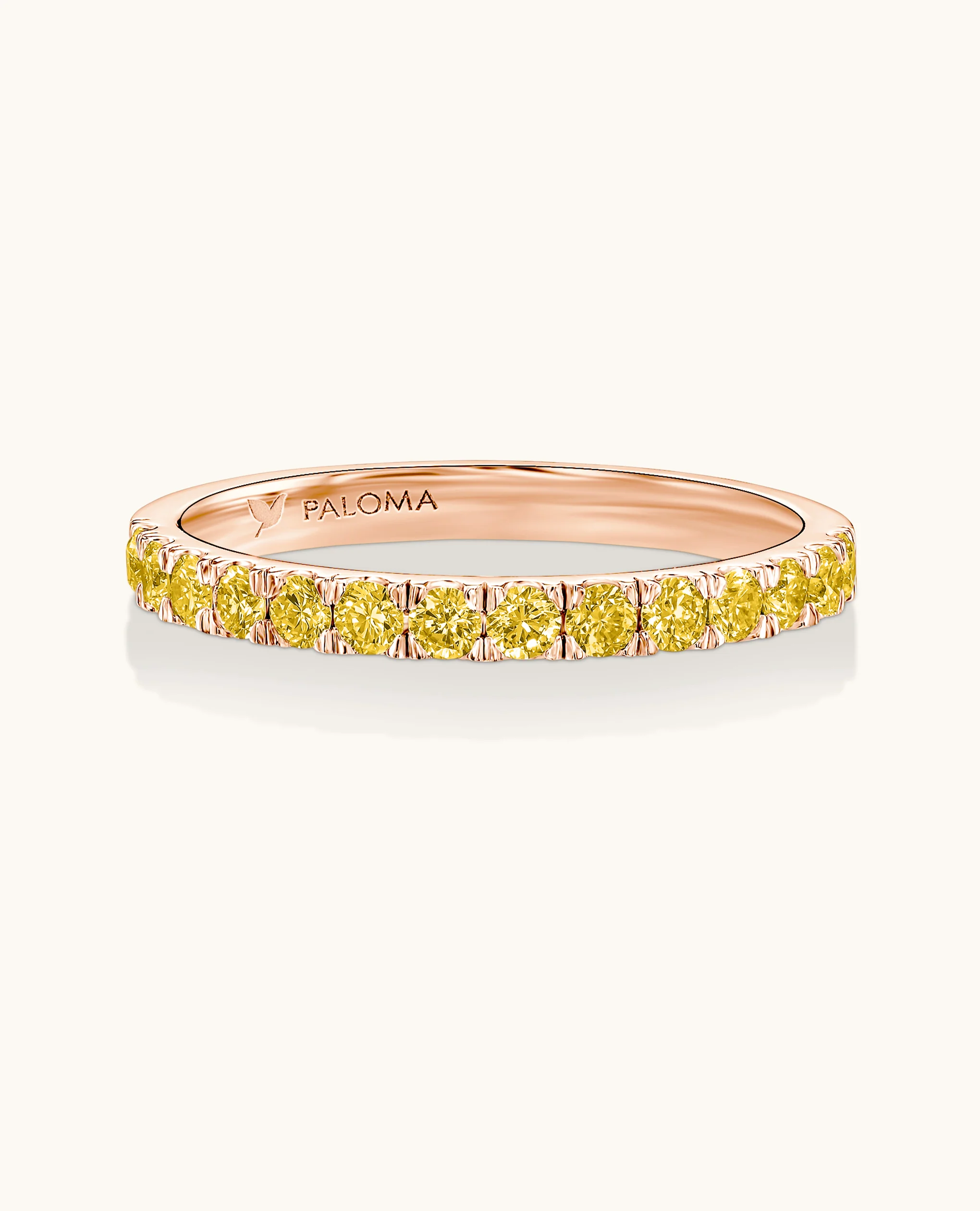2.2mm Yellow Diamond Half Eternity Ring - Image 7