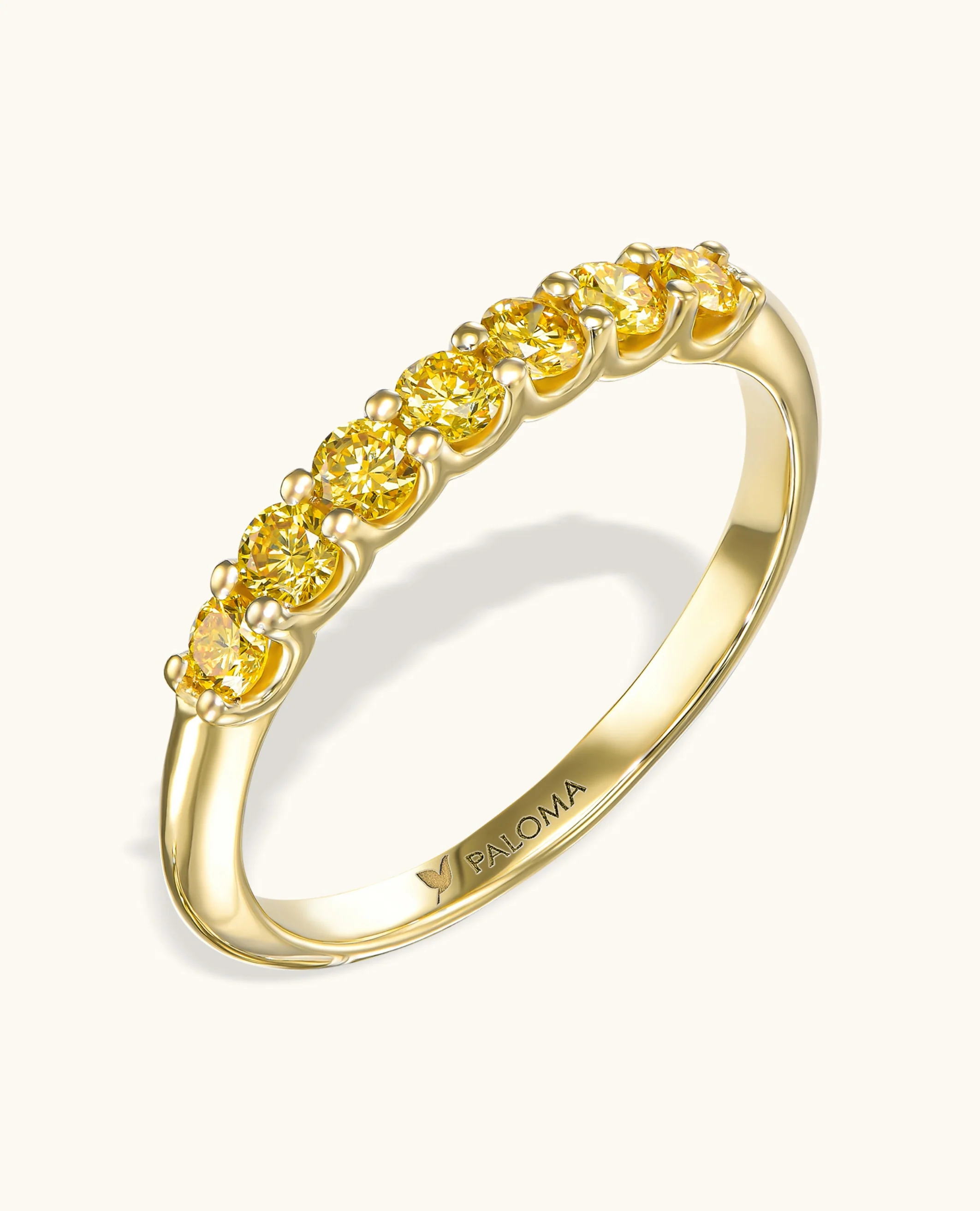 2.5mm Yellow Diamond Tennis Ring