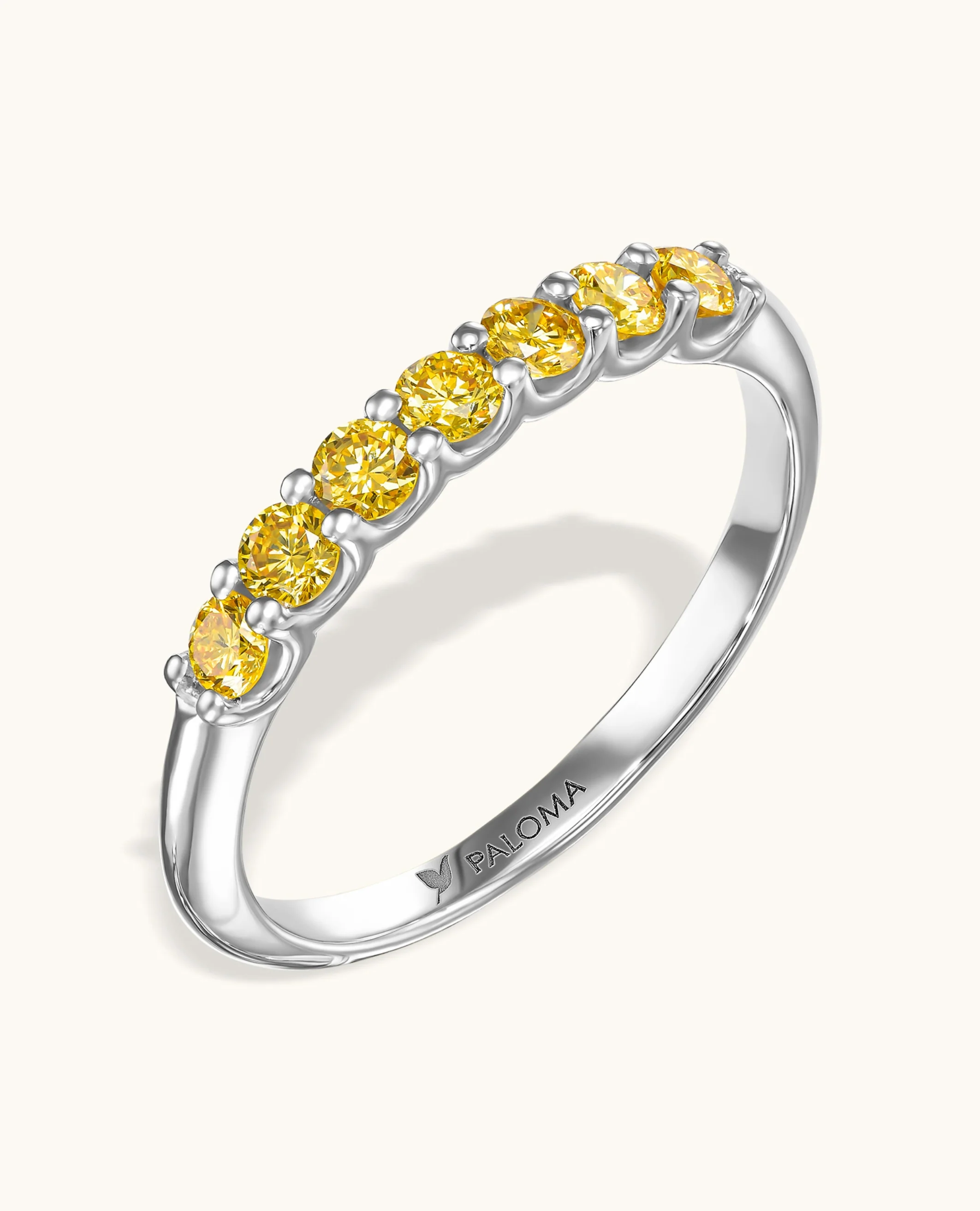 2.5mm Yellow Diamond Tennis Ring - Image 2