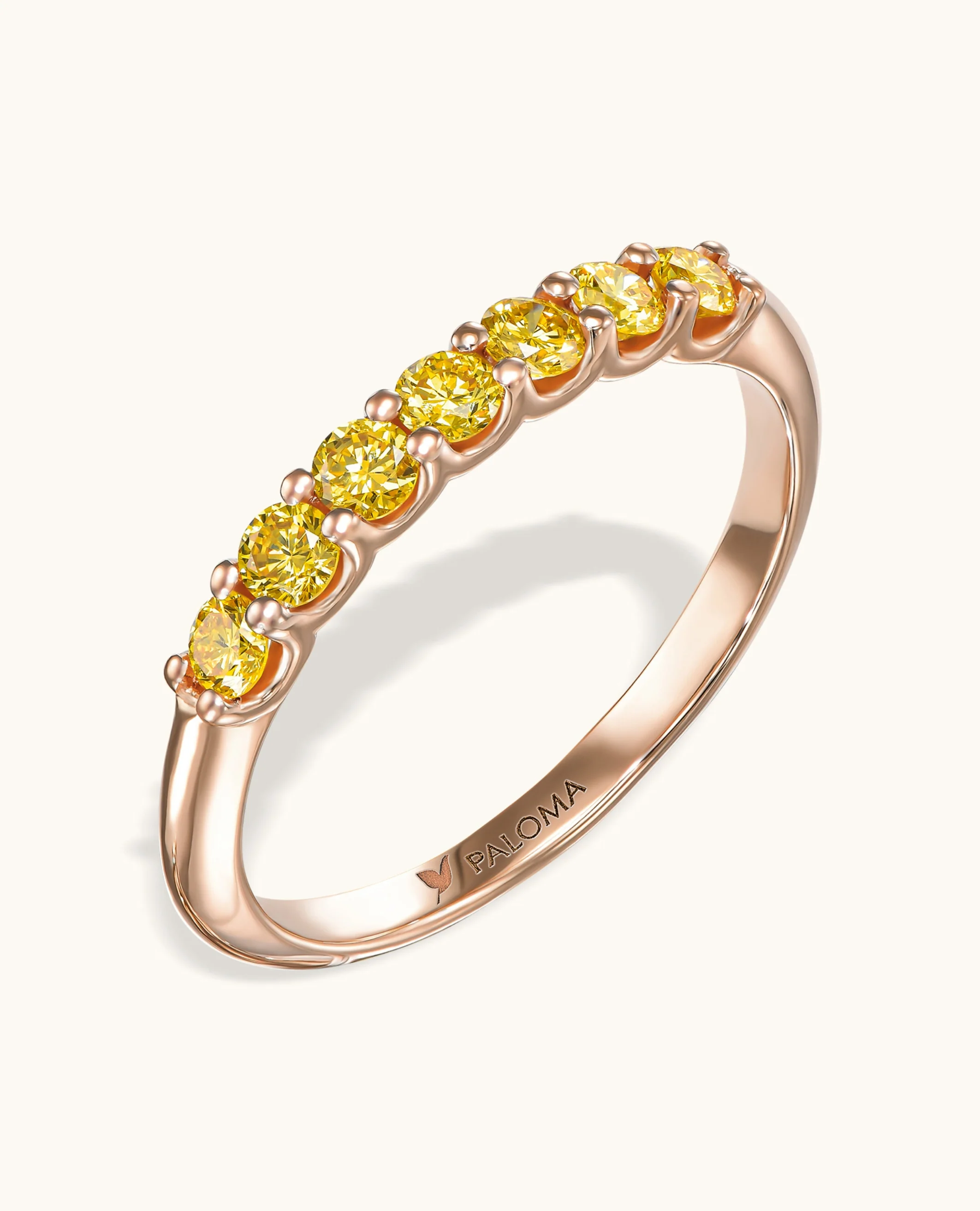 2.5mm Yellow Diamond Tennis Ring - Image 3