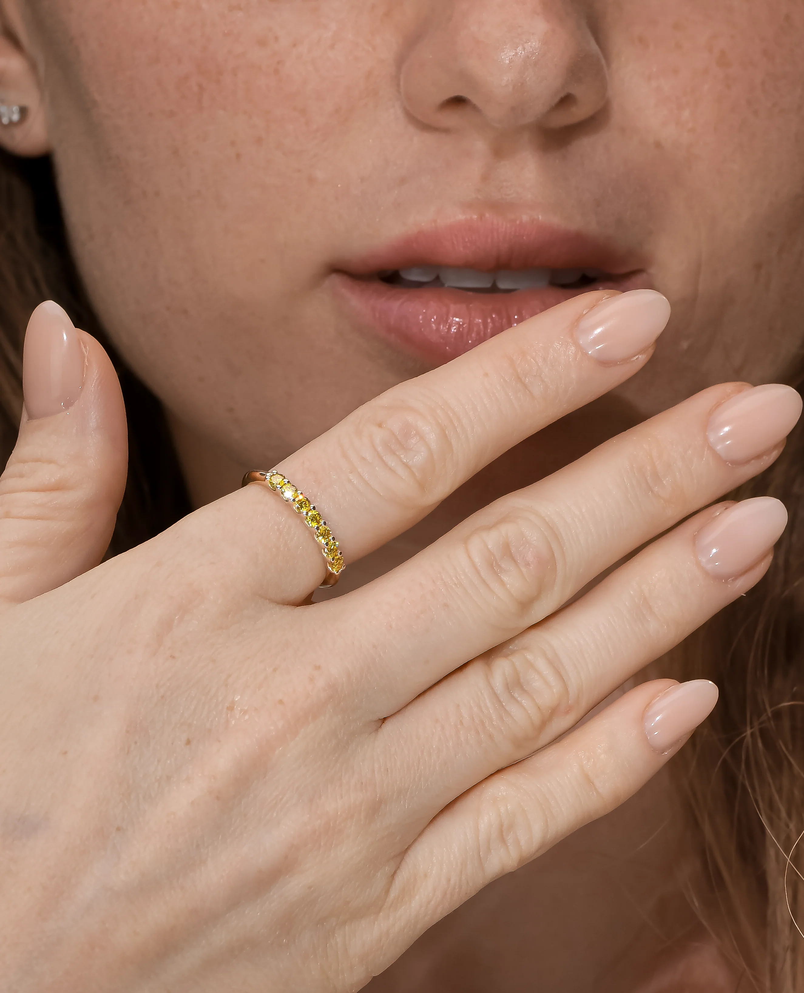 2.5mm Yellow Diamond Tennis Ring - Image 5