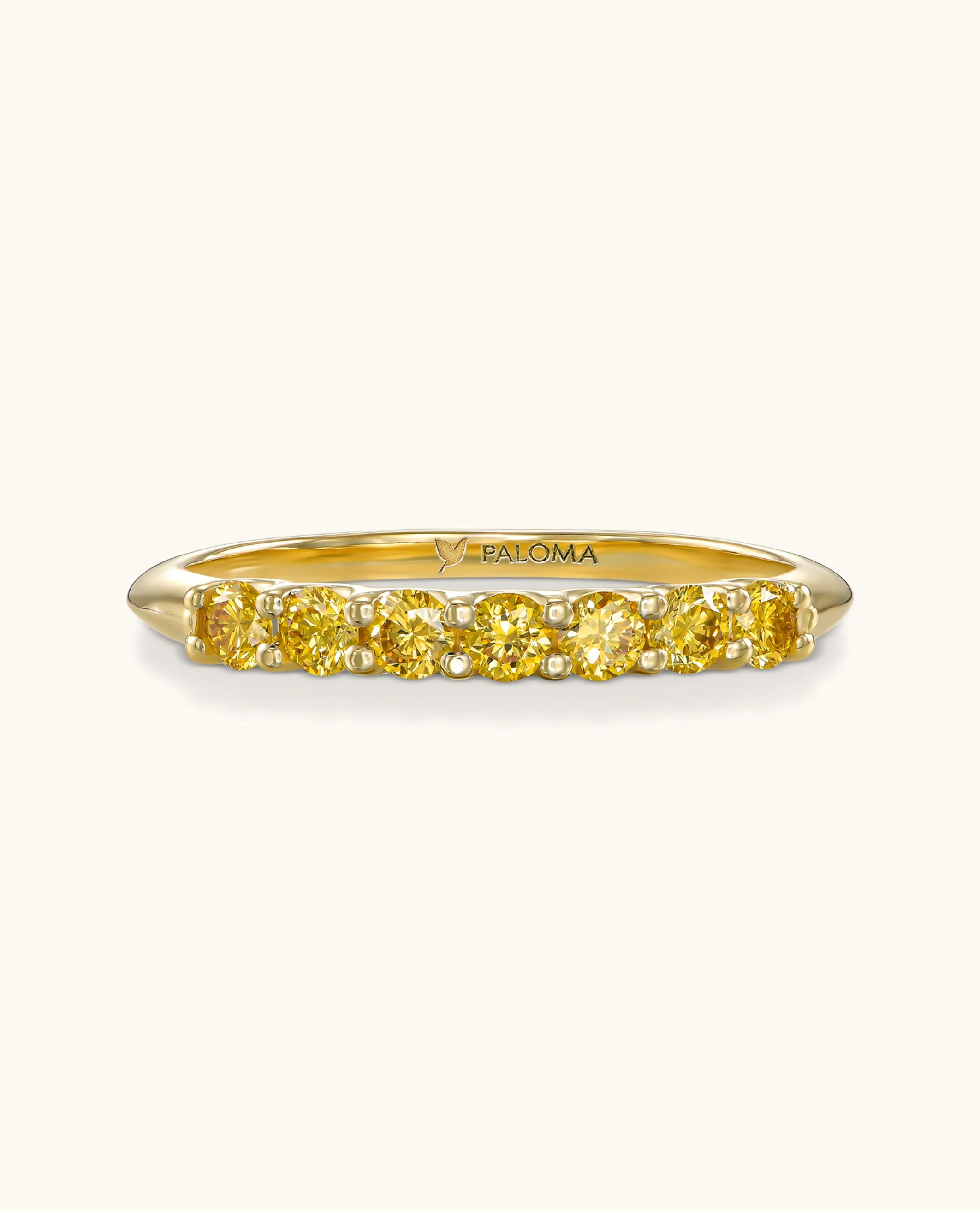 2.5mm Yellow Diamond Tennis Ring - Image 6