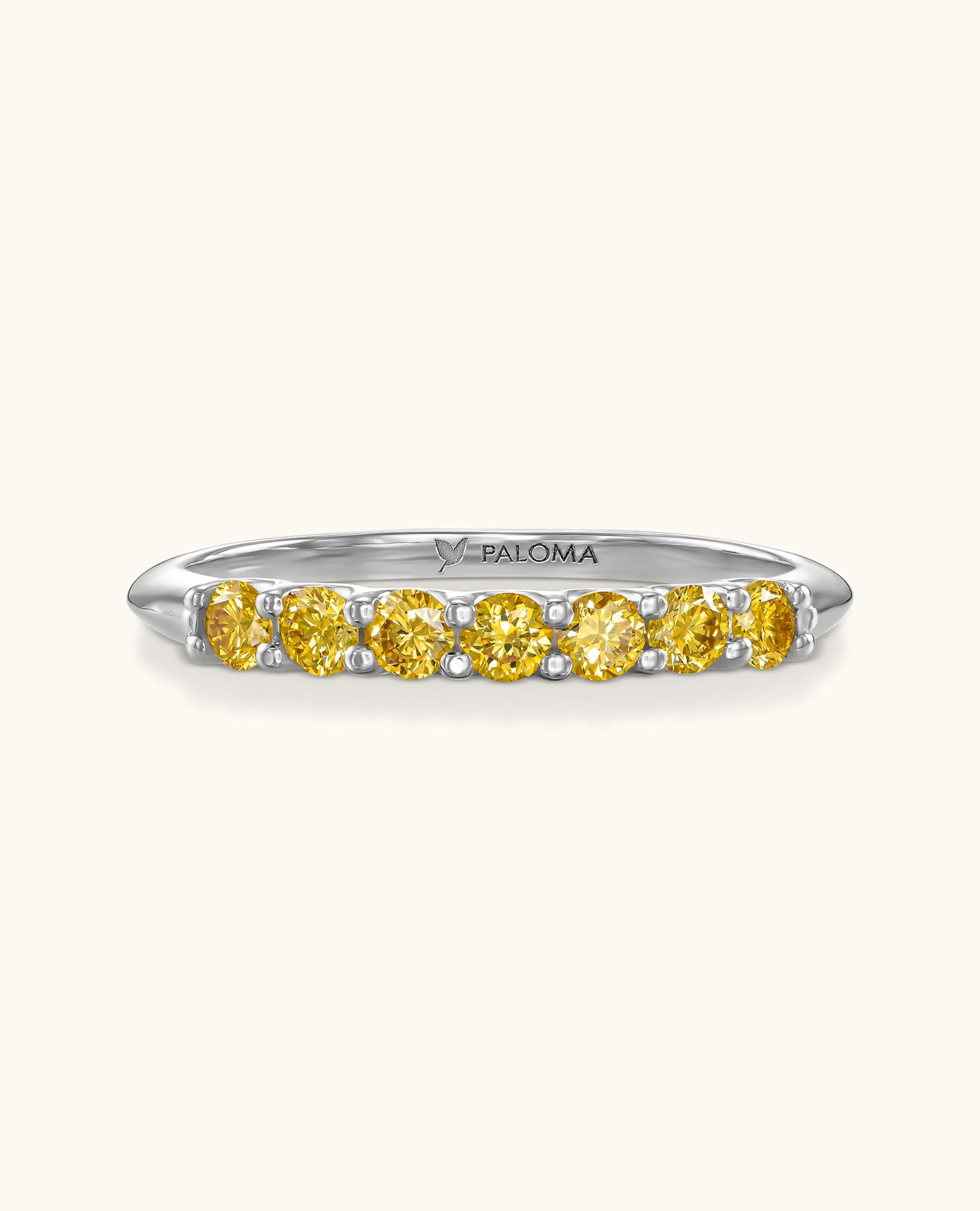 2.5mm Yellow Diamond Tennis Ring - Image 7
