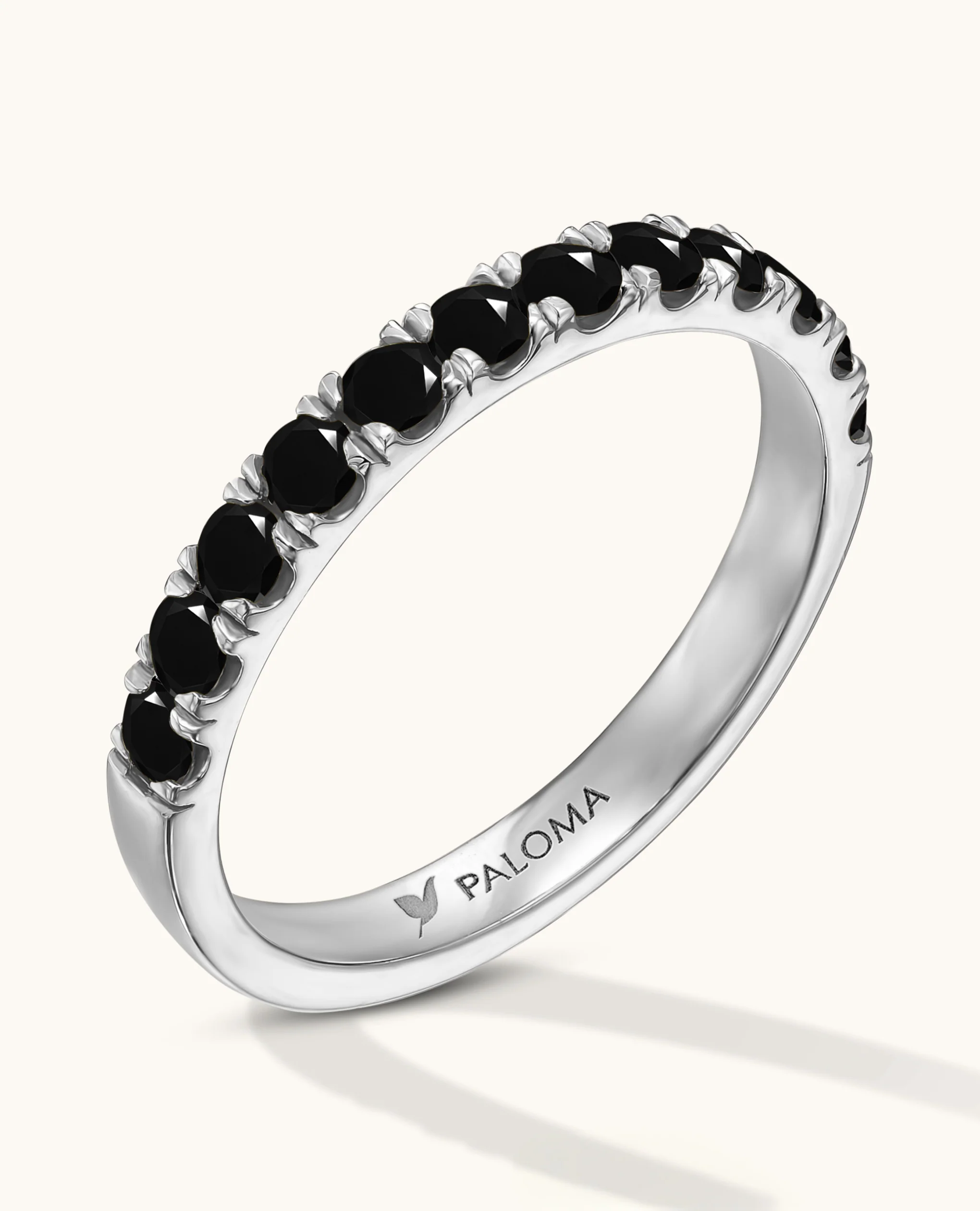 2.6mm Black Diamond Half Eternity Ring - Image 3