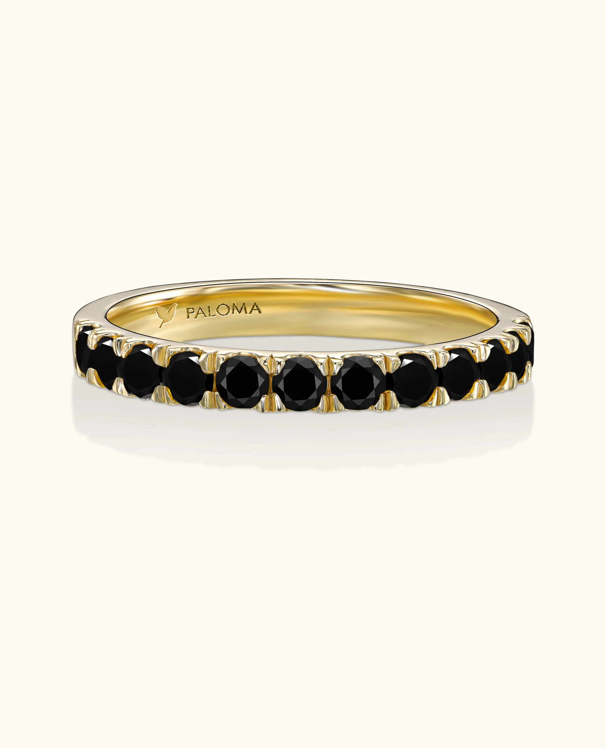 2.6mm Black Diamond Half Eternity Ring - Image 5