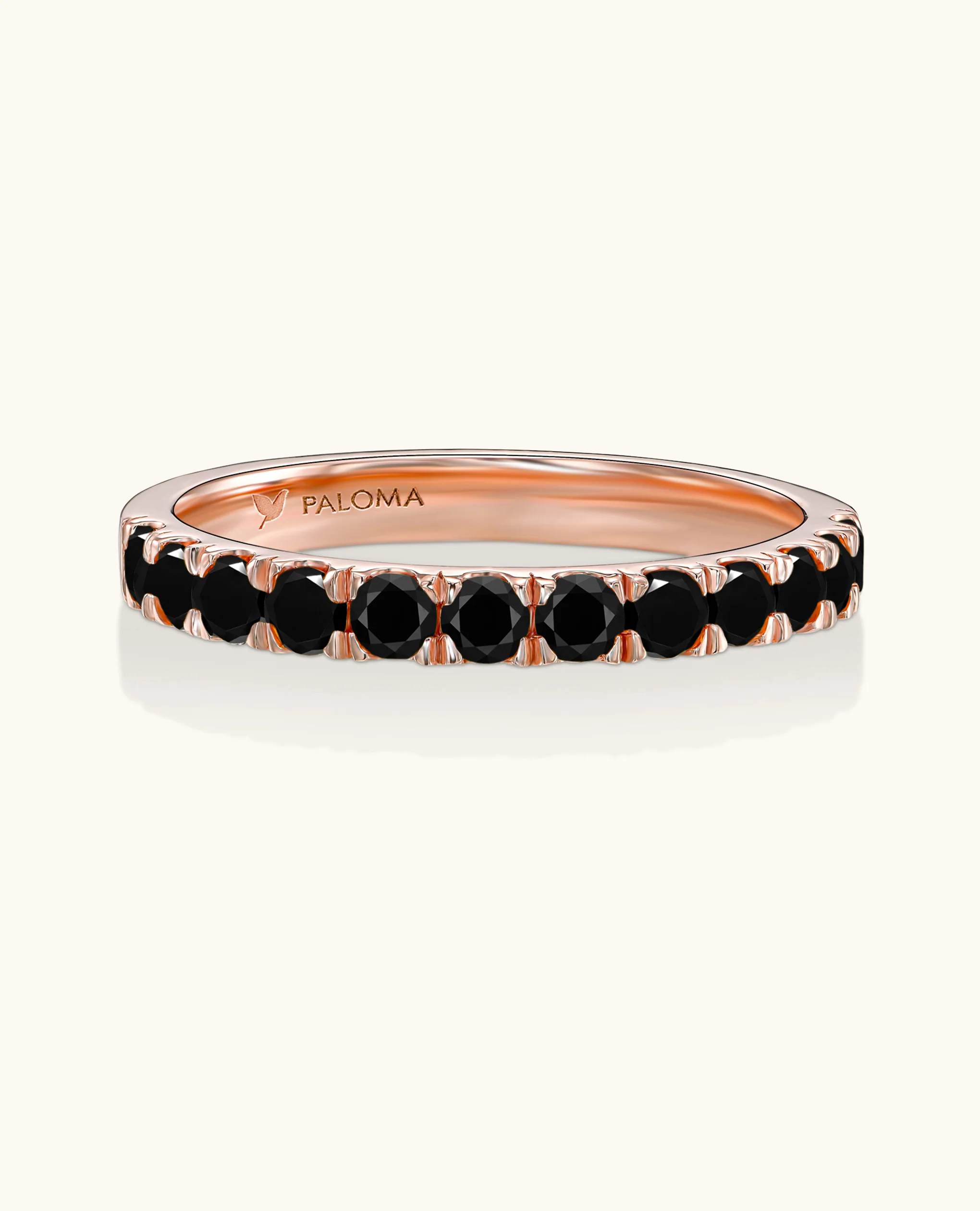 2.6mm Black Diamond Half Eternity Ring - Image 6