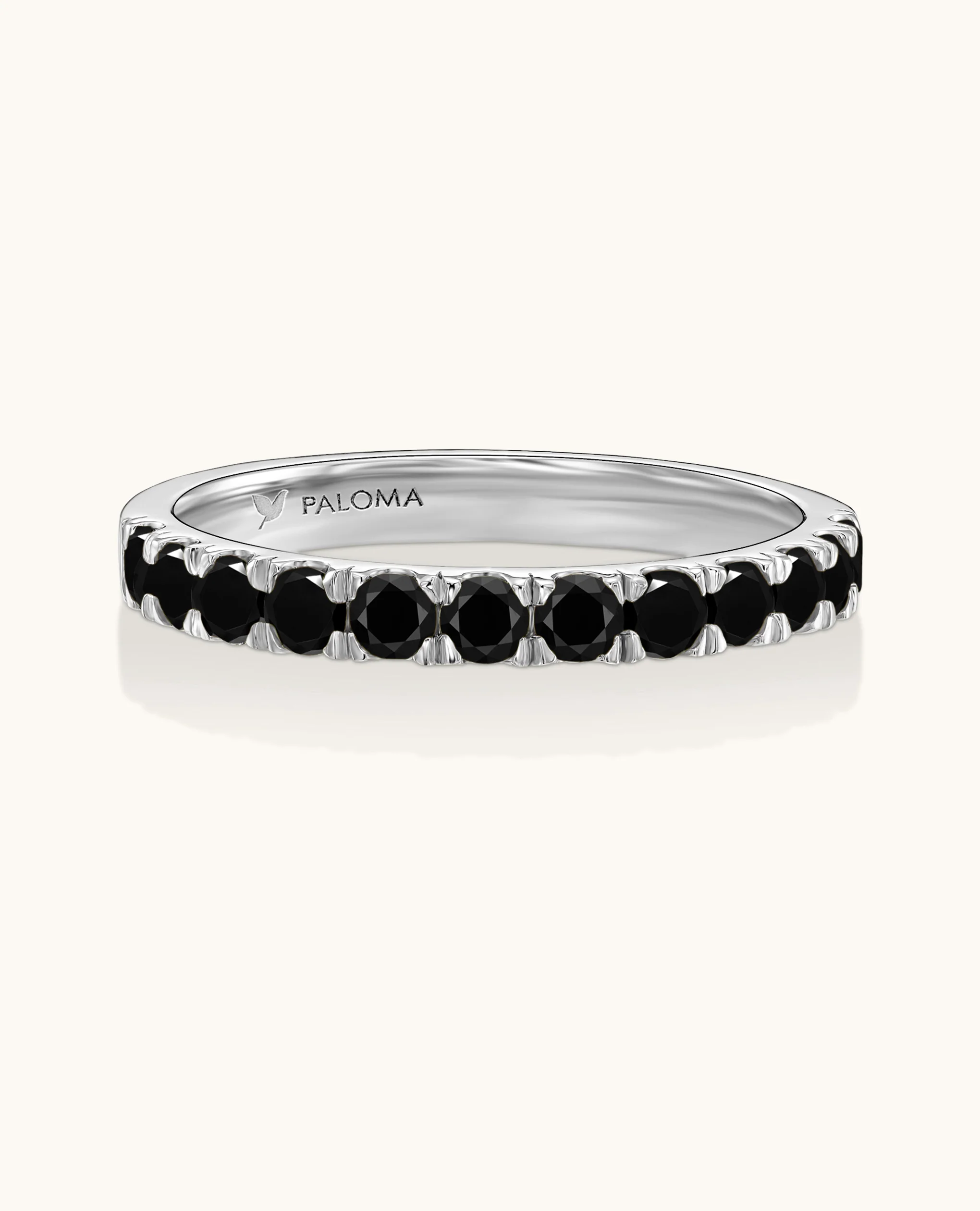 2.6mm Black Diamond Half Eternity Ring - Image 7