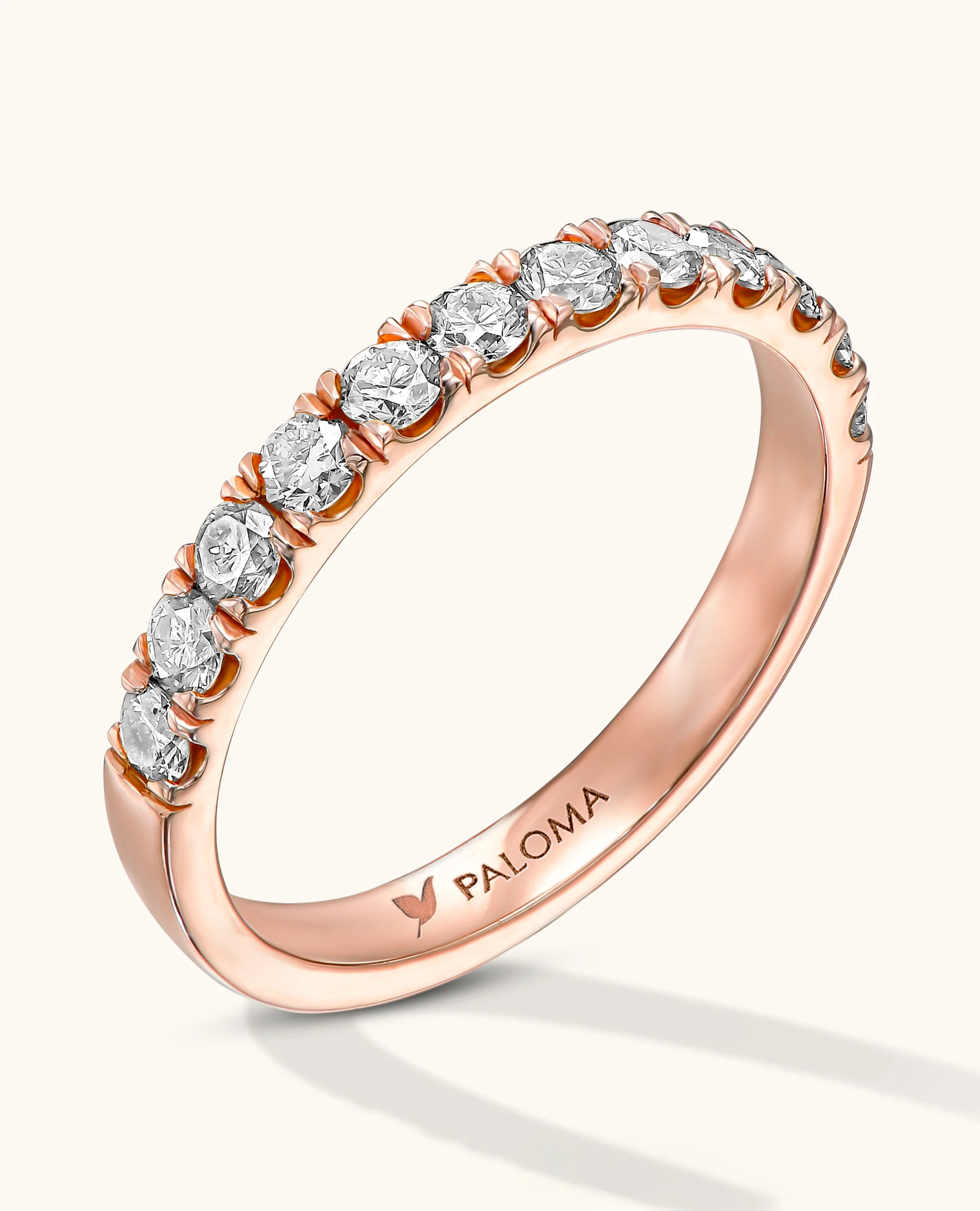 2.6mm White Diamond Half Eternity Ring - Image 3