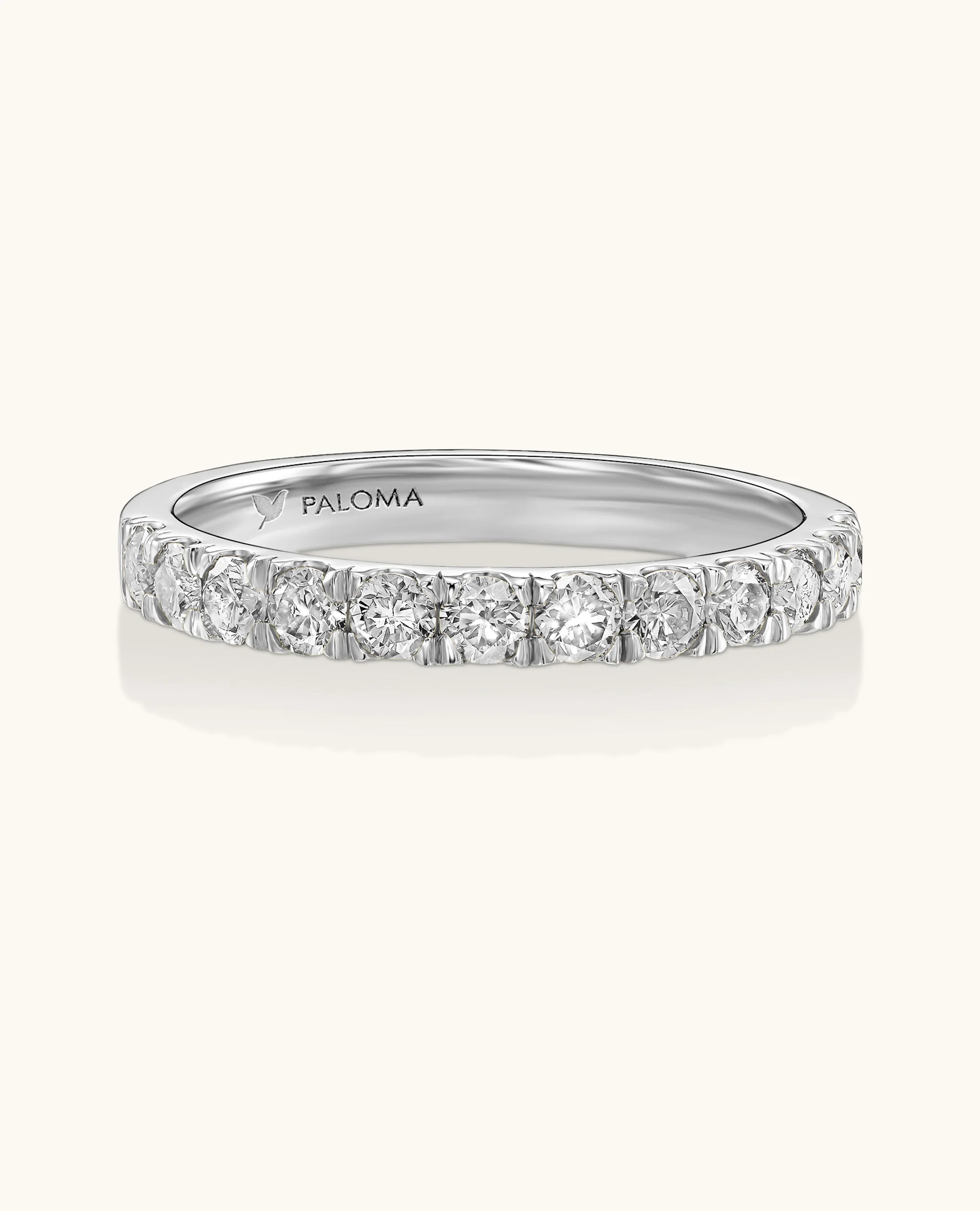 2.6mm White Diamond Half Eternity Ring - Image 7