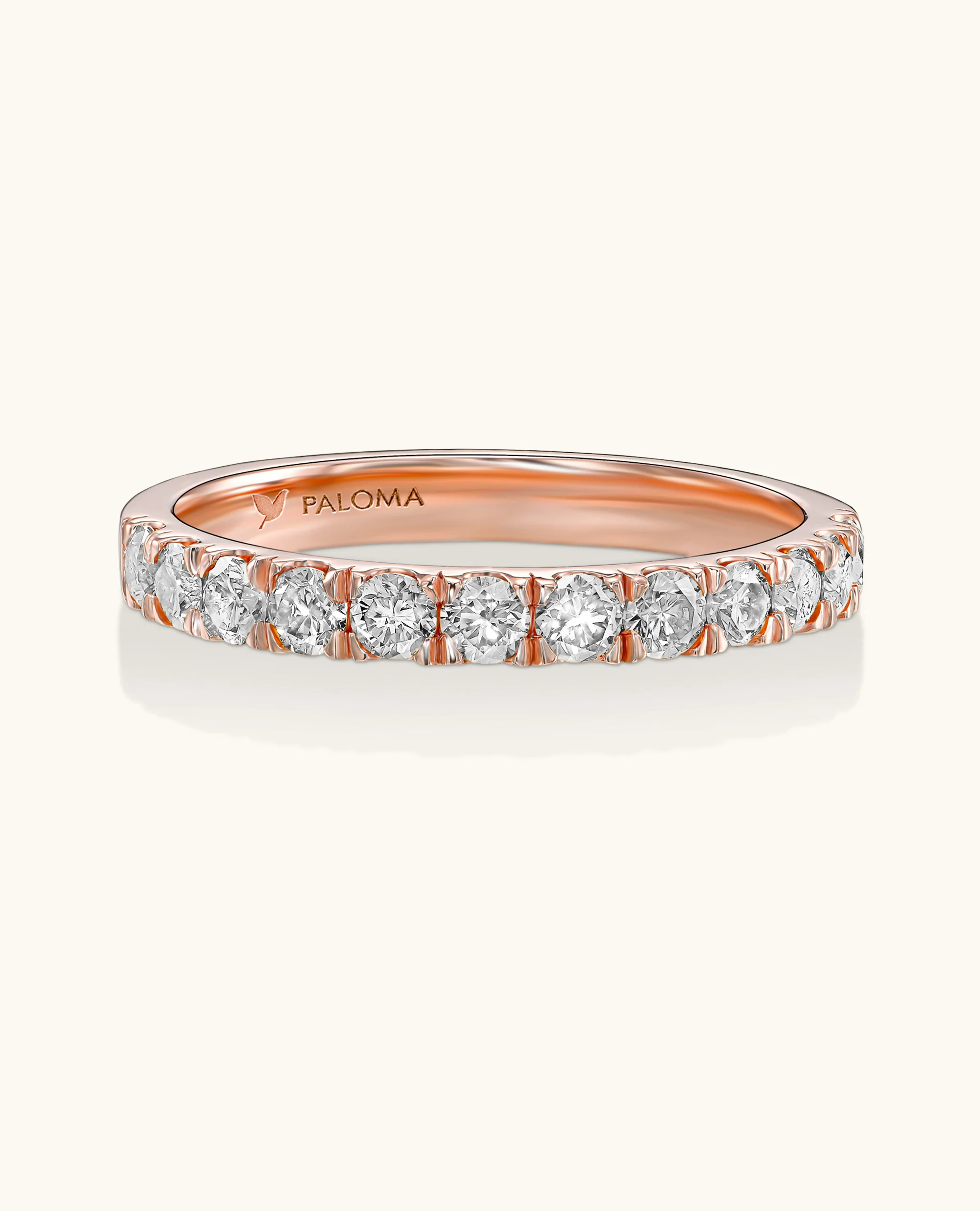 2.6mm White Diamond Half Eternity Ring - Image 8