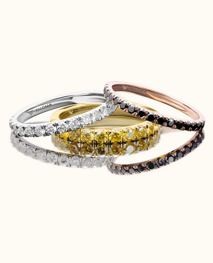1.5mm Yellow Diamond Half Eternity Ring - Image 11
