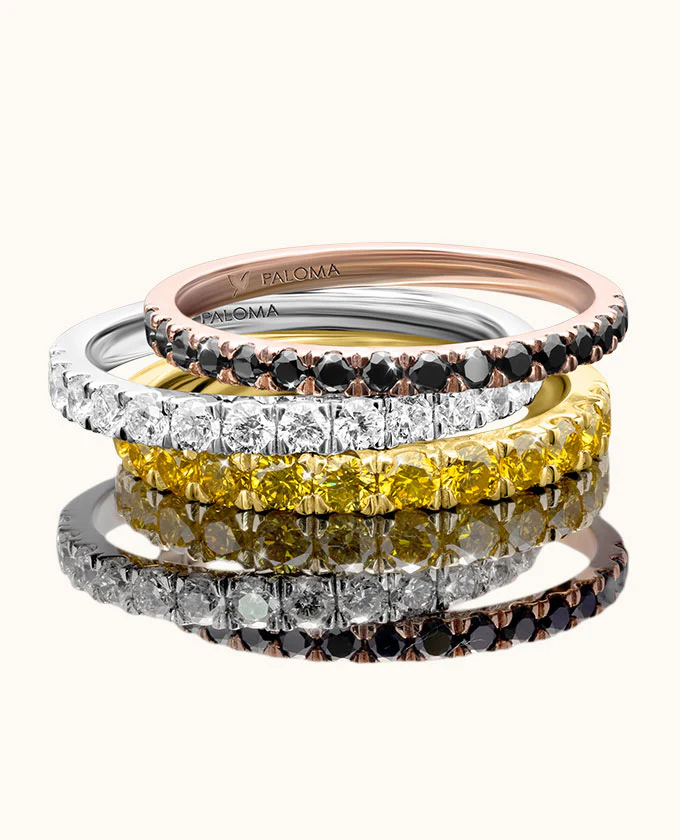 1.5mm Yellow Diamond Half Eternity Ring - Image 12