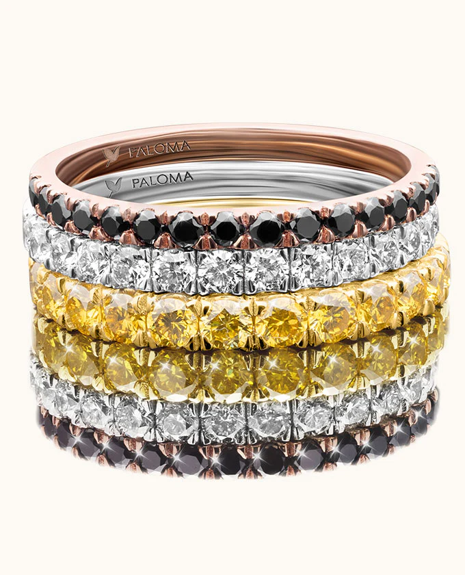 1.5mm Yellow Diamond Half Eternity Ring - Image 13
