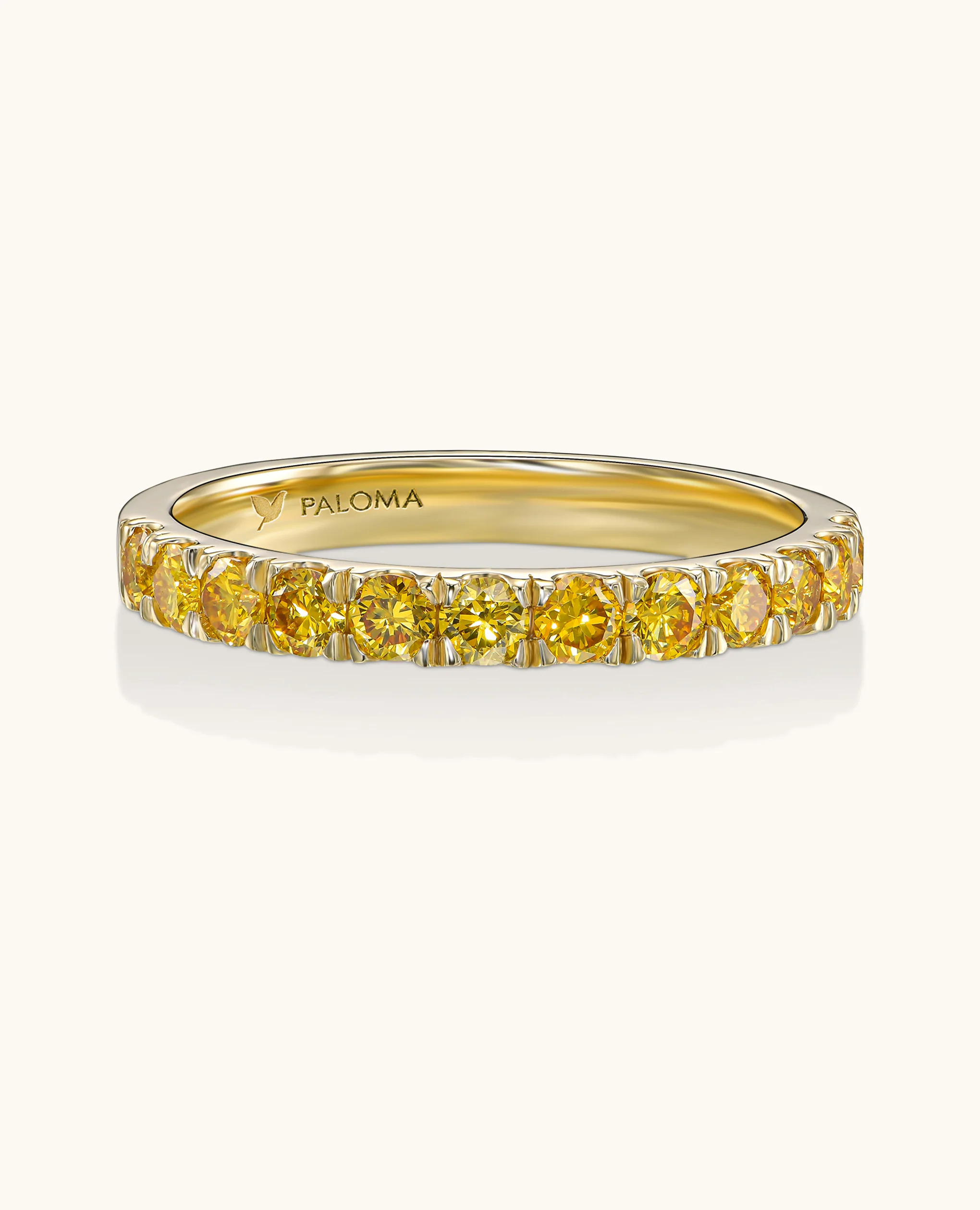 2.6mm Yellow Diamond Half Eternity Ring - Image 6