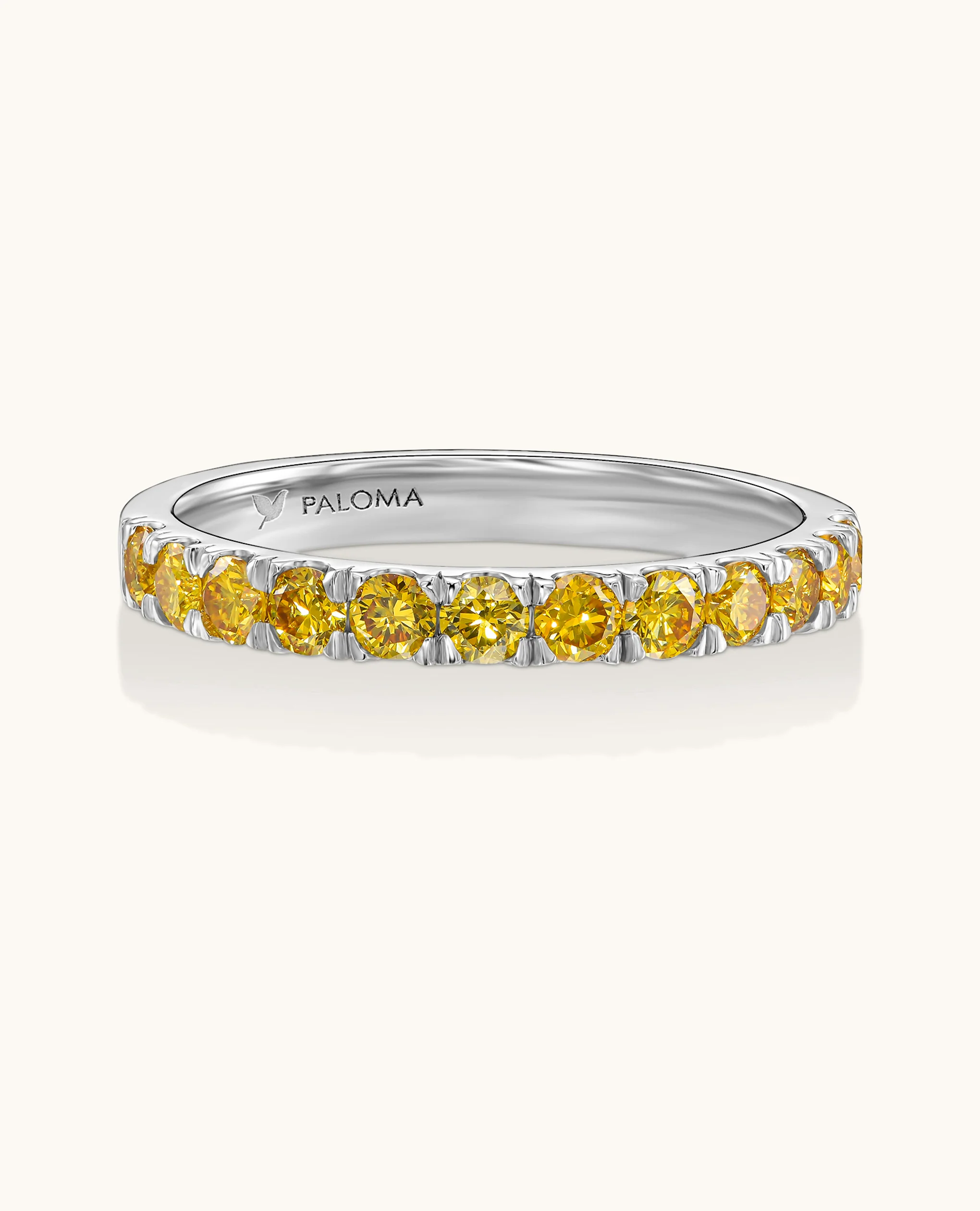 2.6mm Yellow Diamond Half Eternity Ring - Image 7
