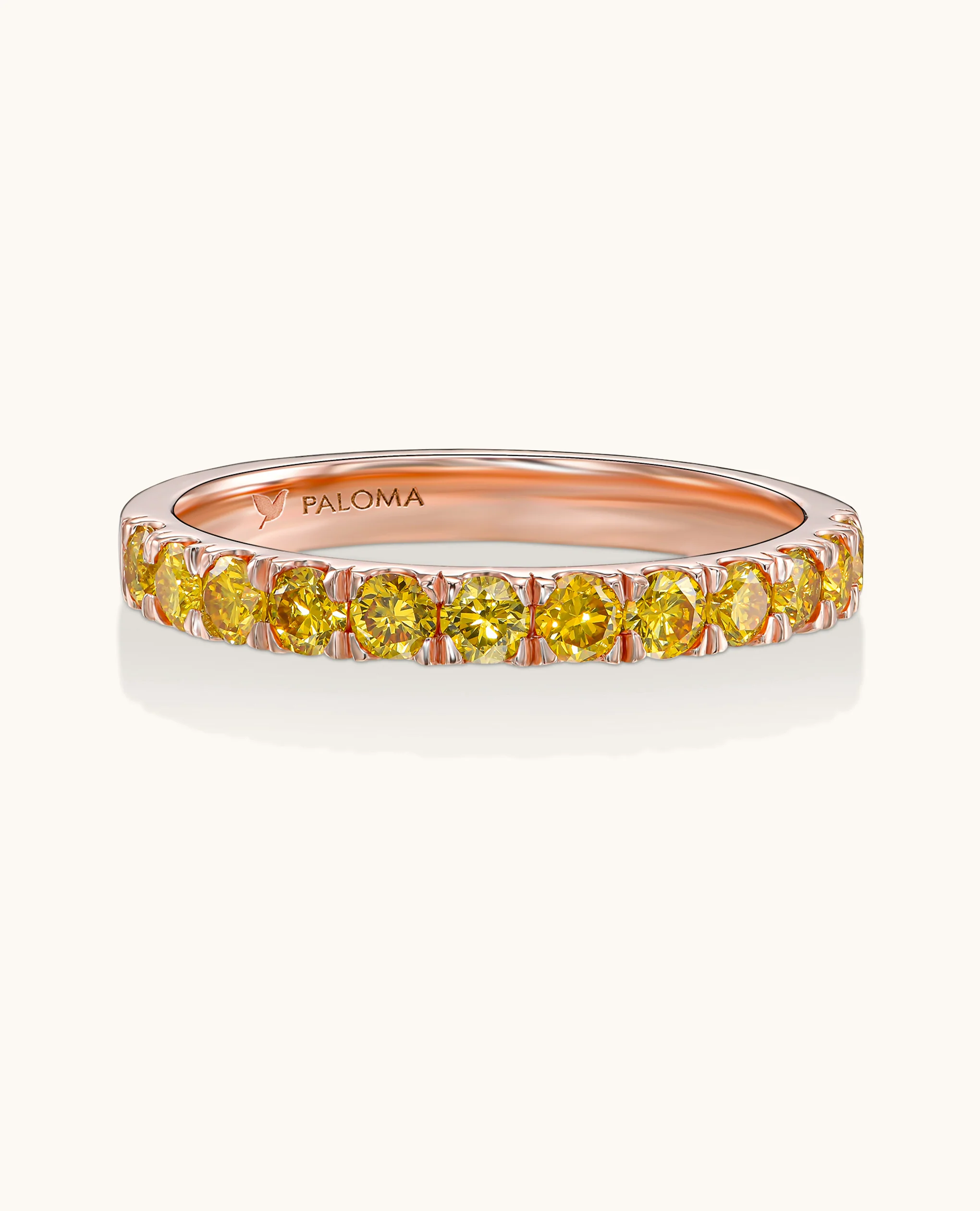 2.6mm Yellow Diamond Half Eternity Ring - Image 8