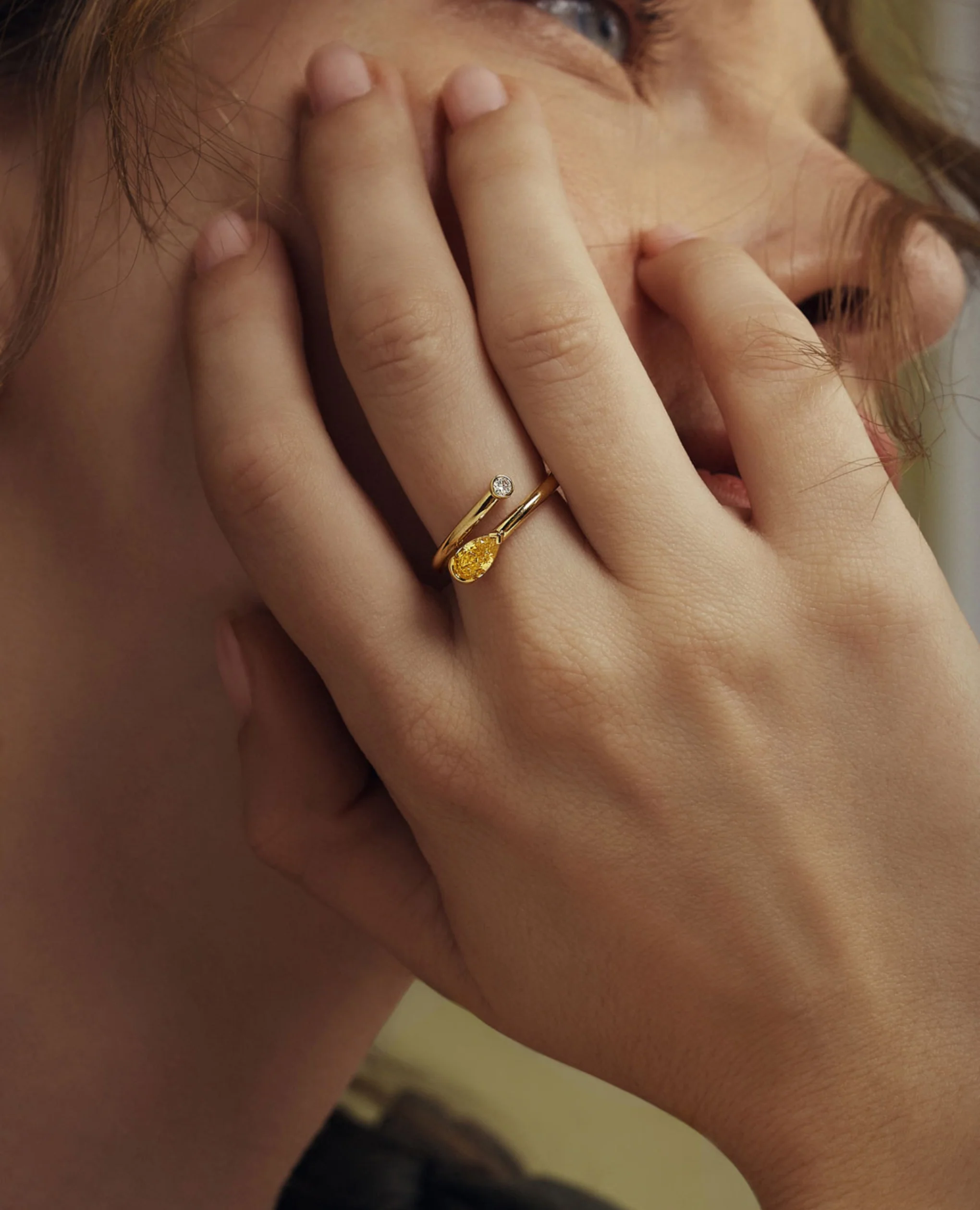 2-Toned Statement Diamond Wrap Ring - Image 4