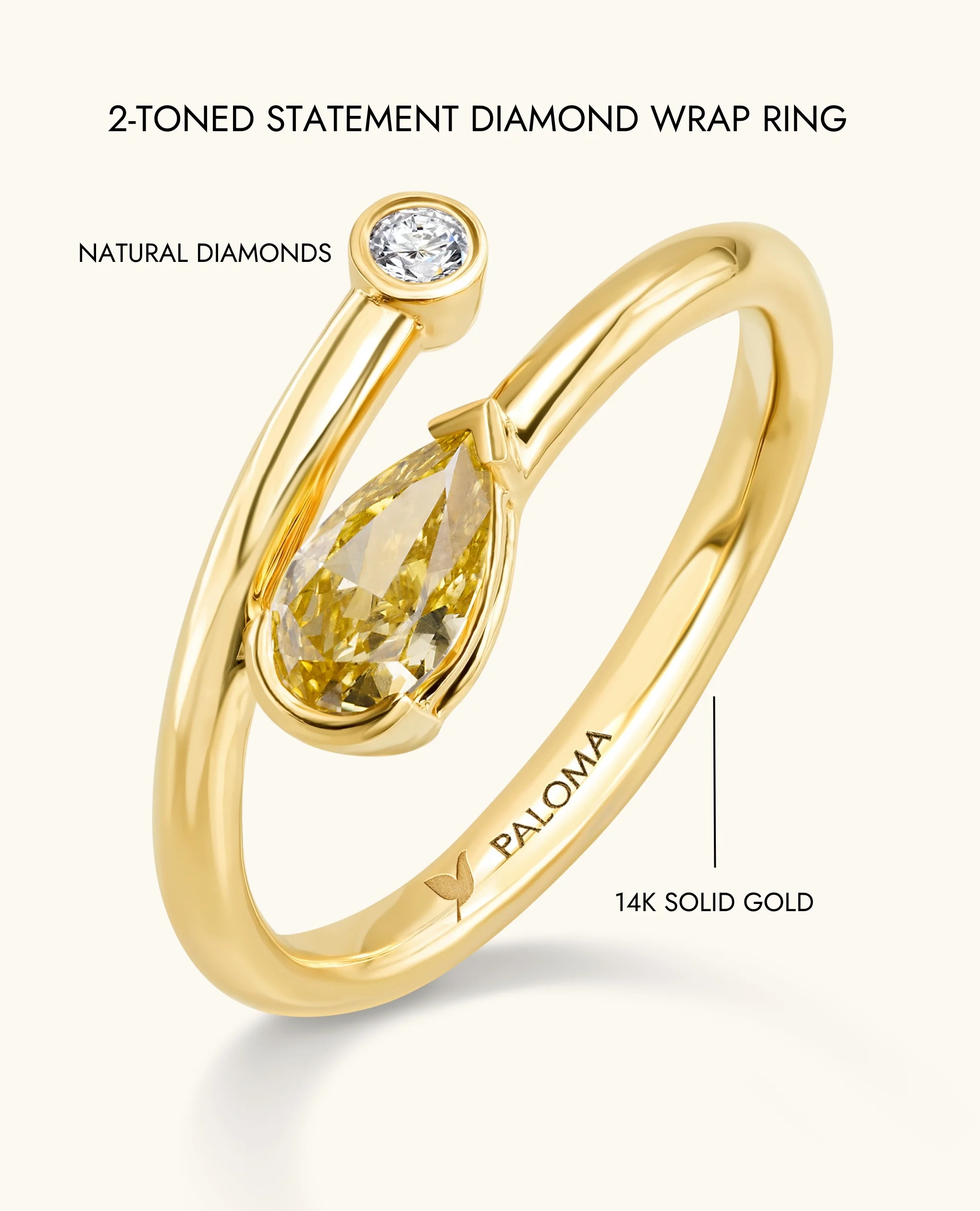 2-Toned Statement Diamond Wrap Ring - Image 6
