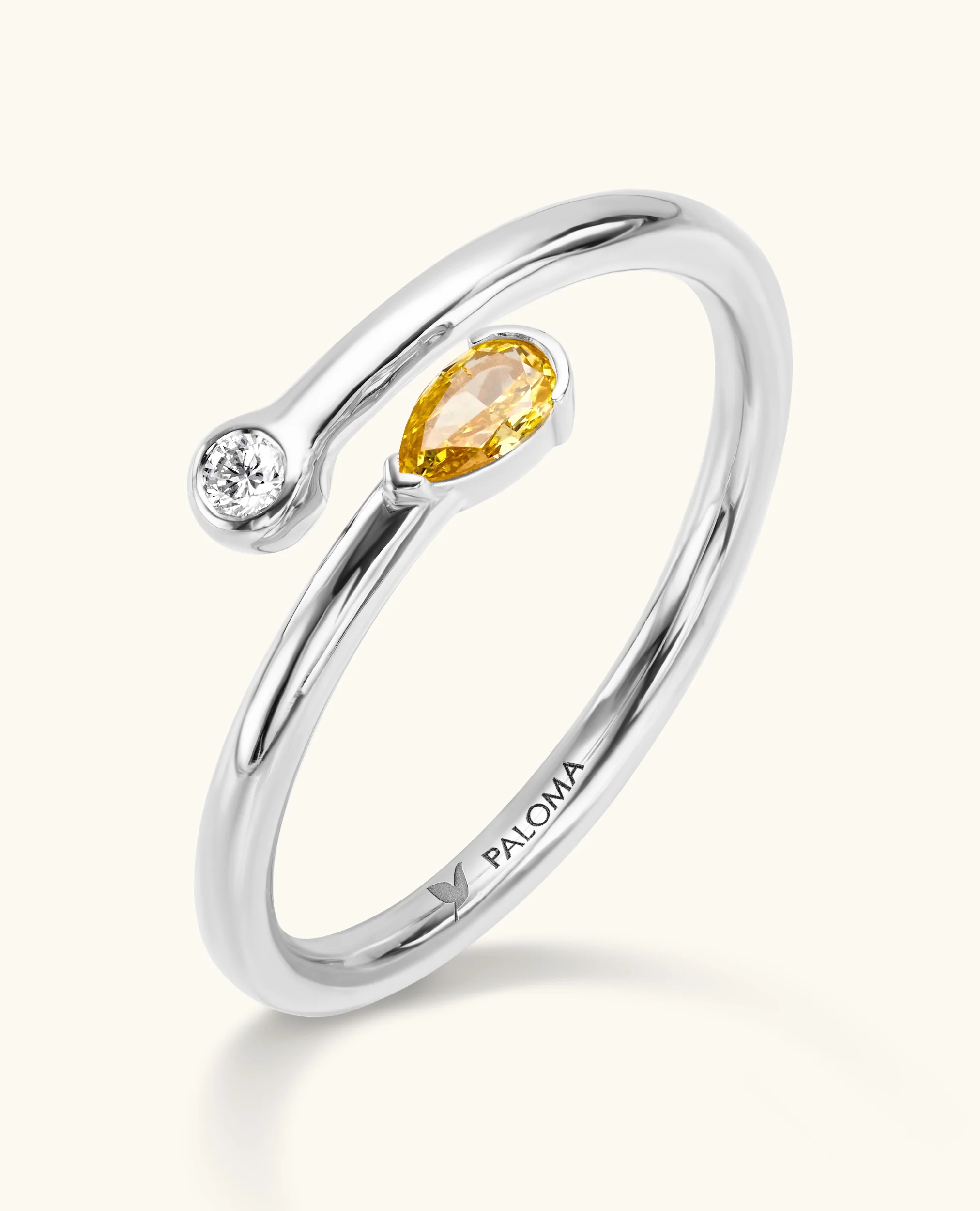 2-Toned Diamond Petite Wrap Ring - Image 3