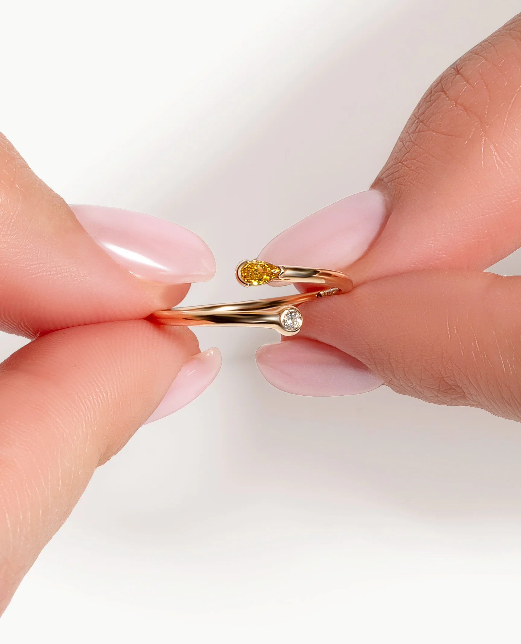 2-Toned Diamond Petite Wrap Ring - Image 5