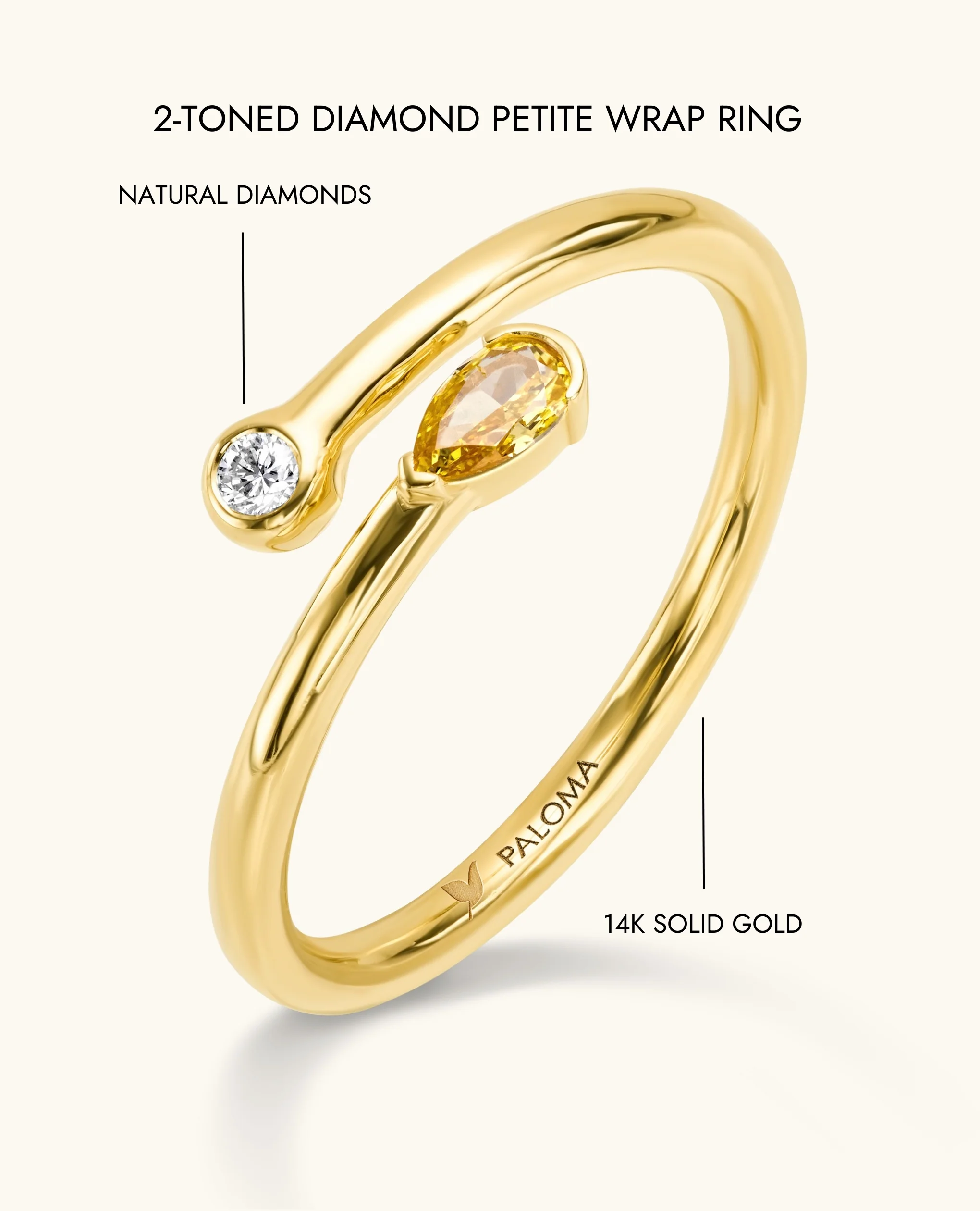 2-Toned Diamond Petite Wrap Ring - Image 7