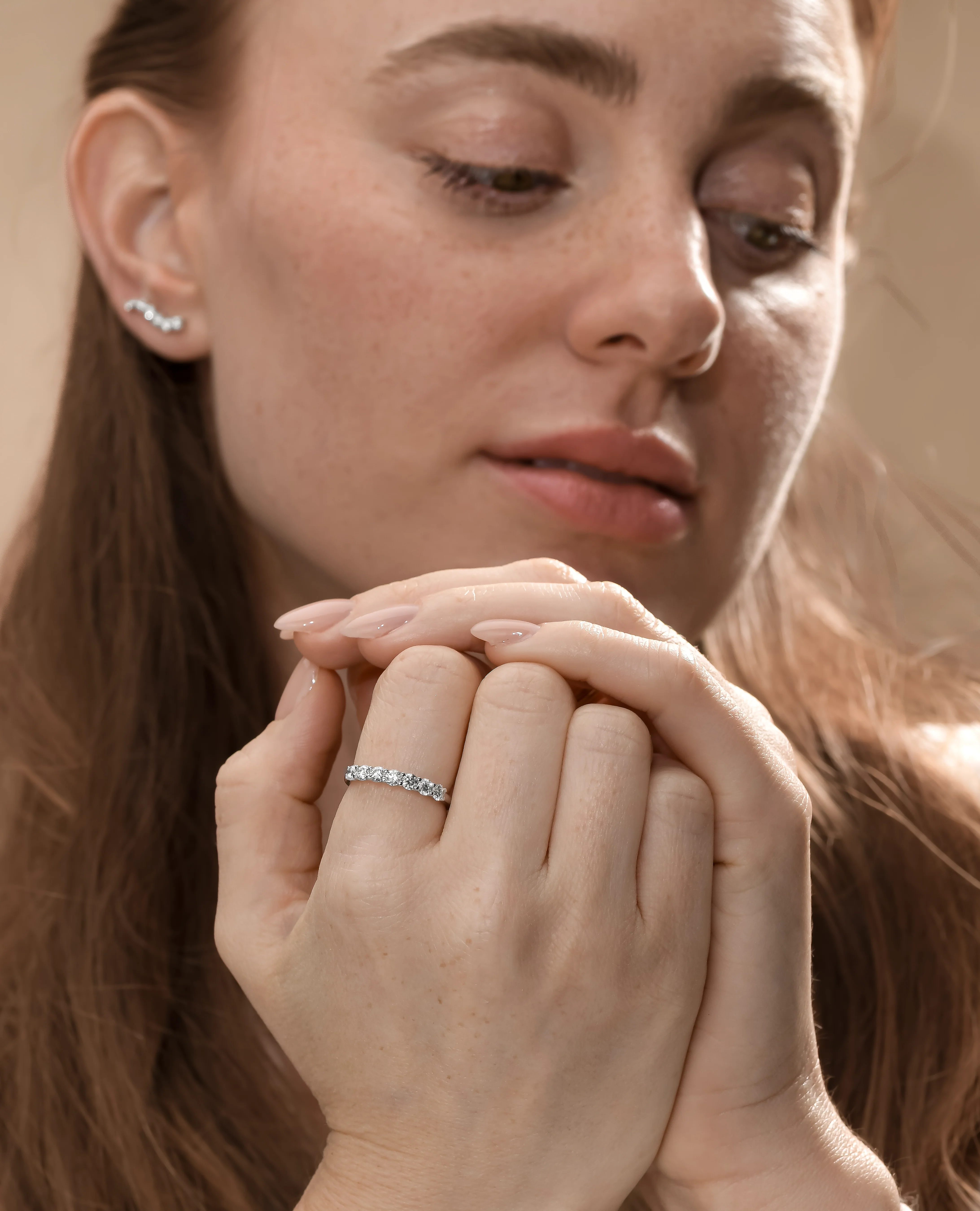 3.0mm White Diamond Tennis Ring - Image 4